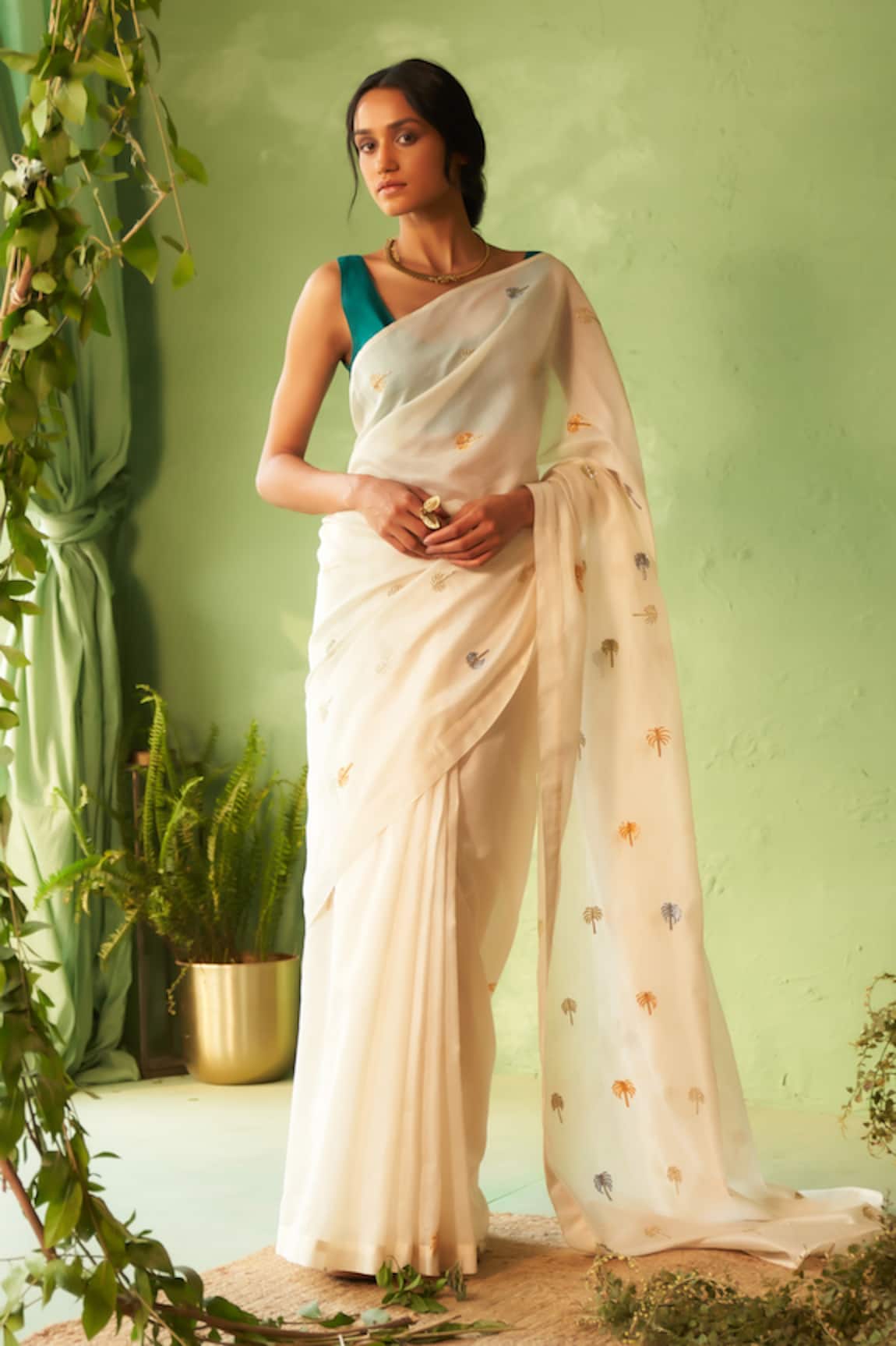 Charkhee Designer Chanderi Saree Set 
