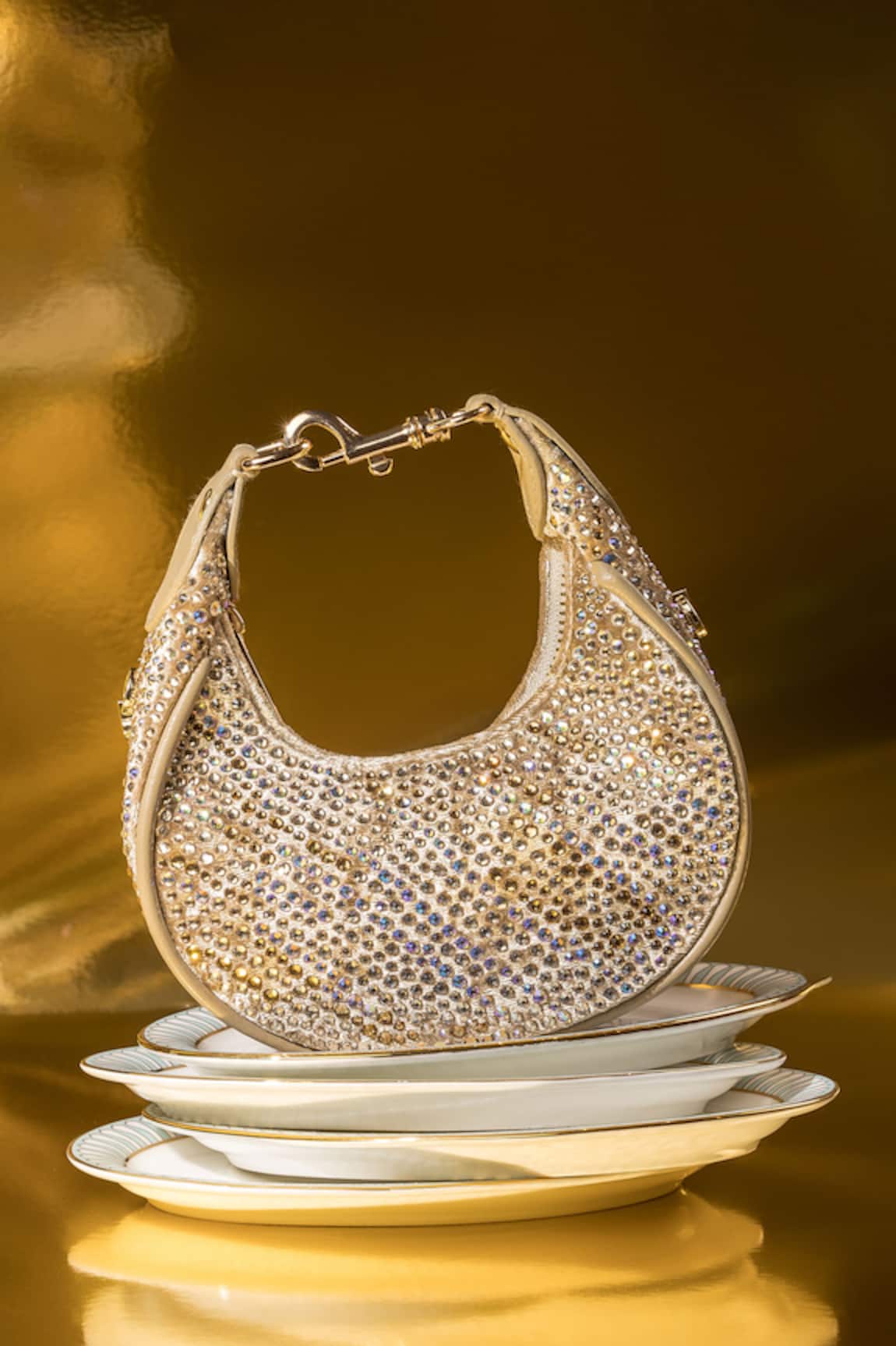 House Of Bio Emily Gold Moon Bag 