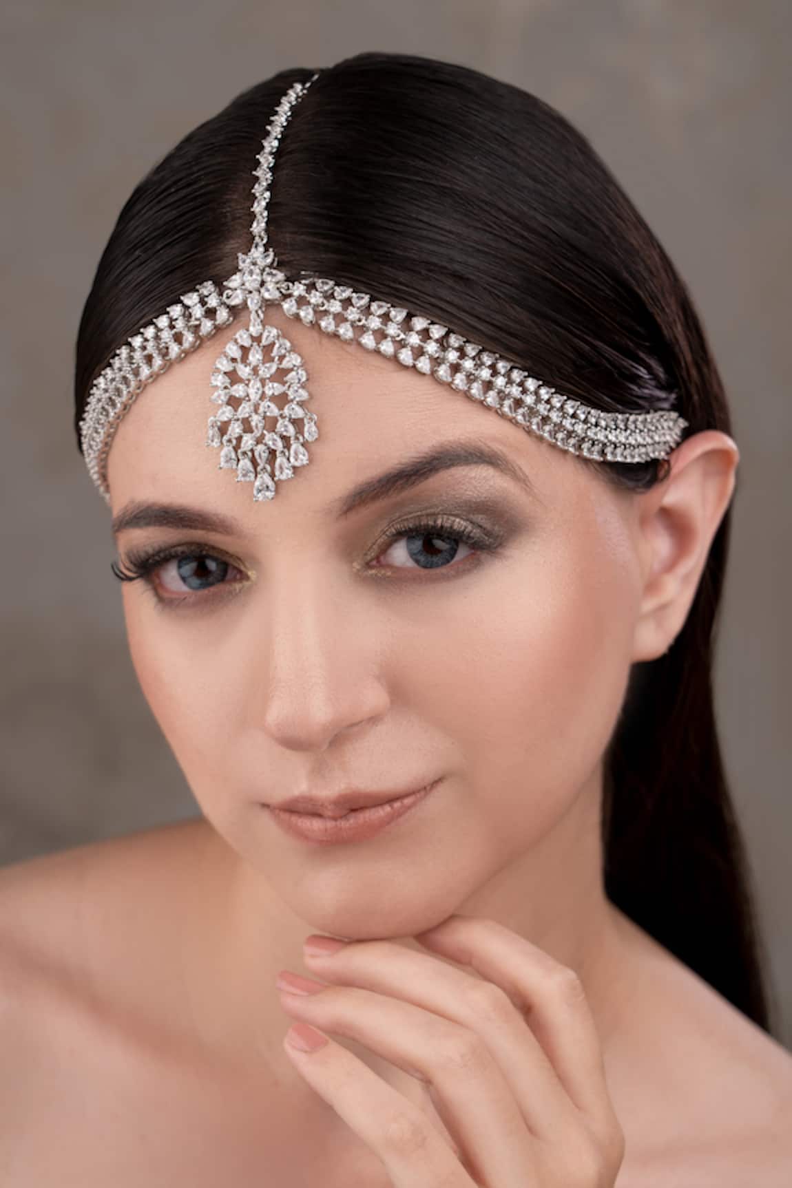 Anana Designer Silver Matha Patti 