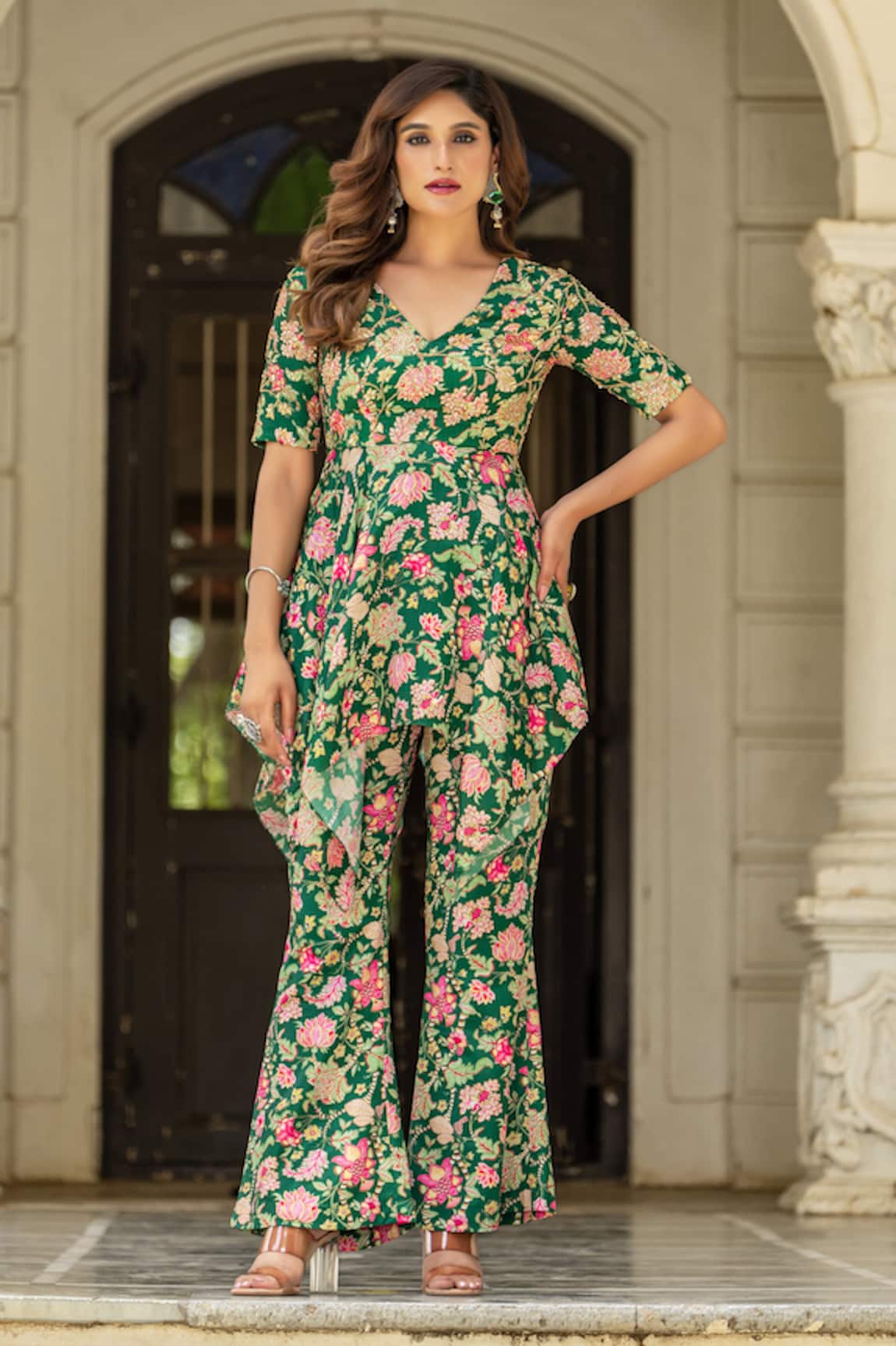 Damoiselle Royal Lotus Peplum Set 
