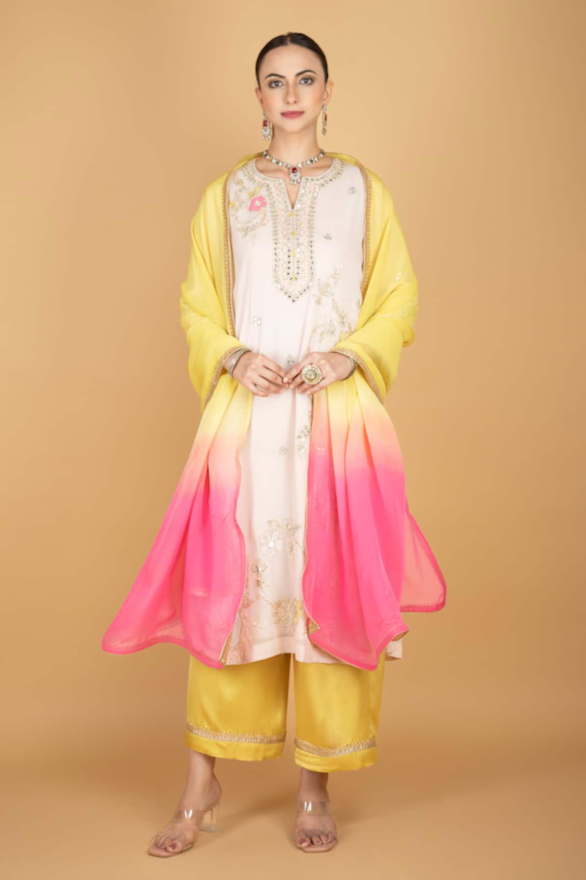 Tanu Malhotra Embroidered Georgette Kurta Set 