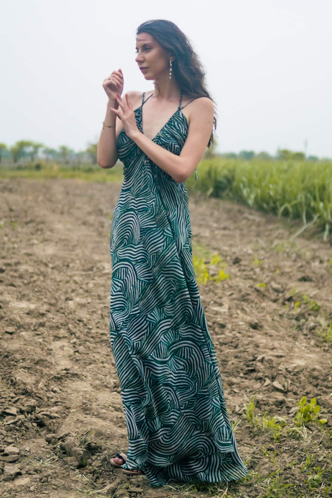 Gazab by Miku Kumar Palm Escape Maxi Dress 