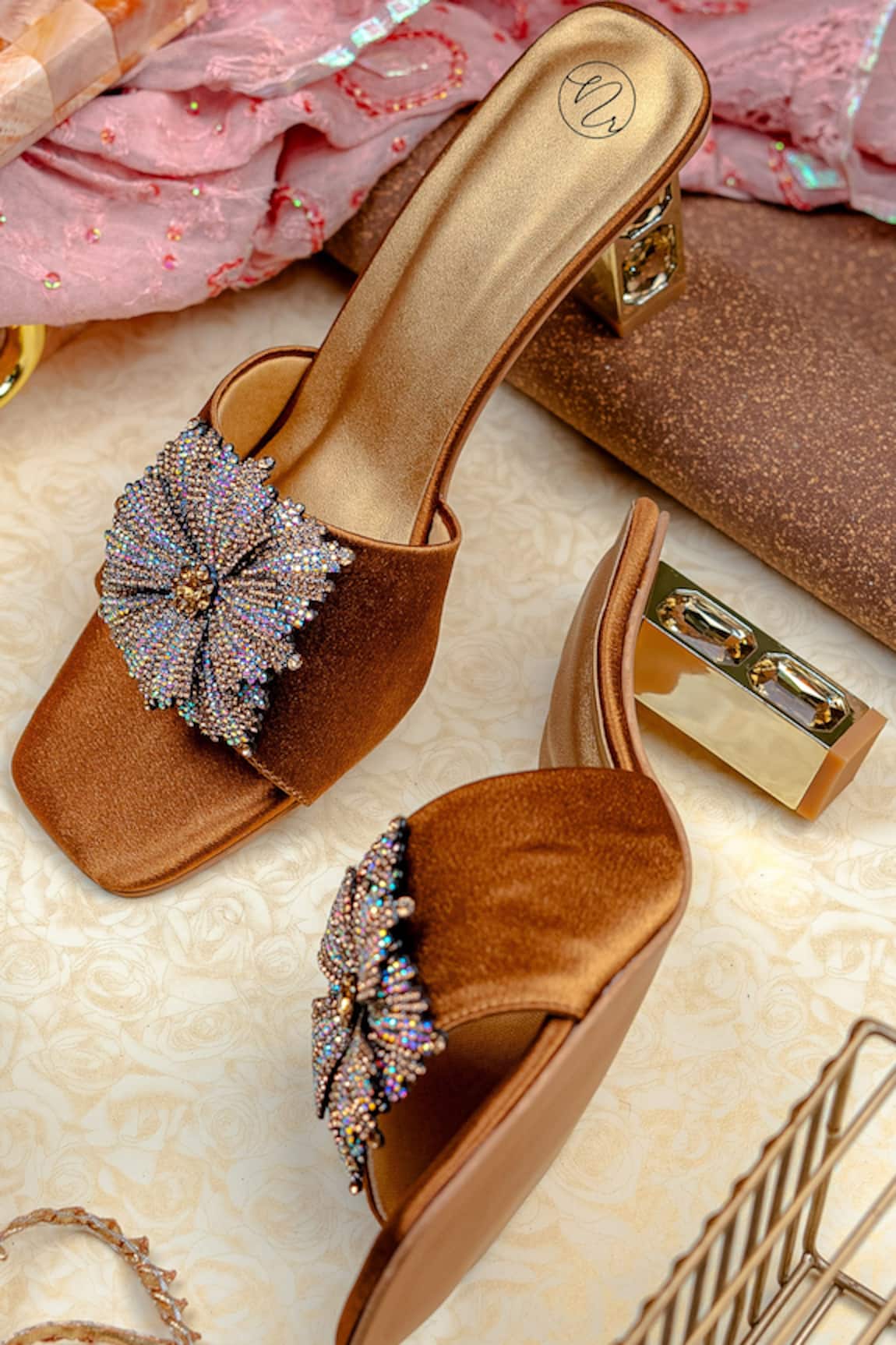 NR By Nidhi Rathi Embellished Block Heels