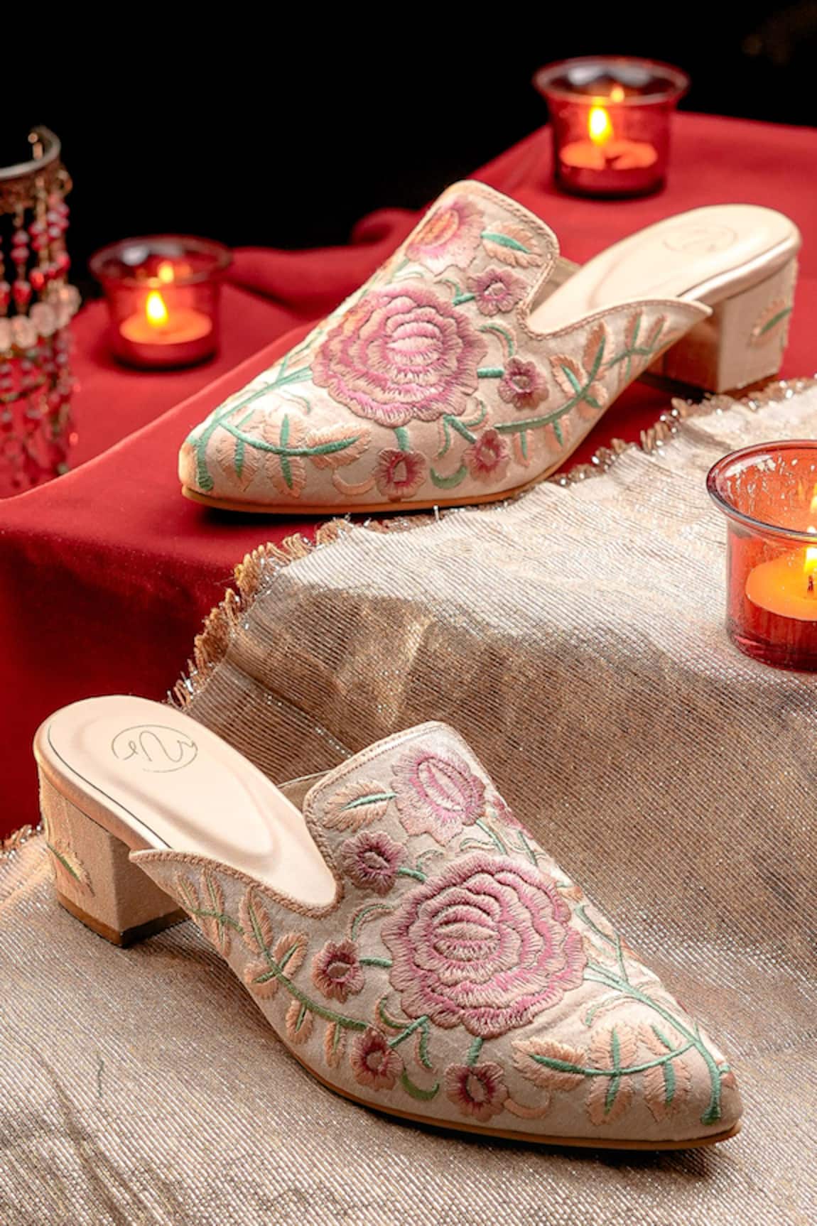 NR By Nidhi Rathi Embellished Block Sandals 