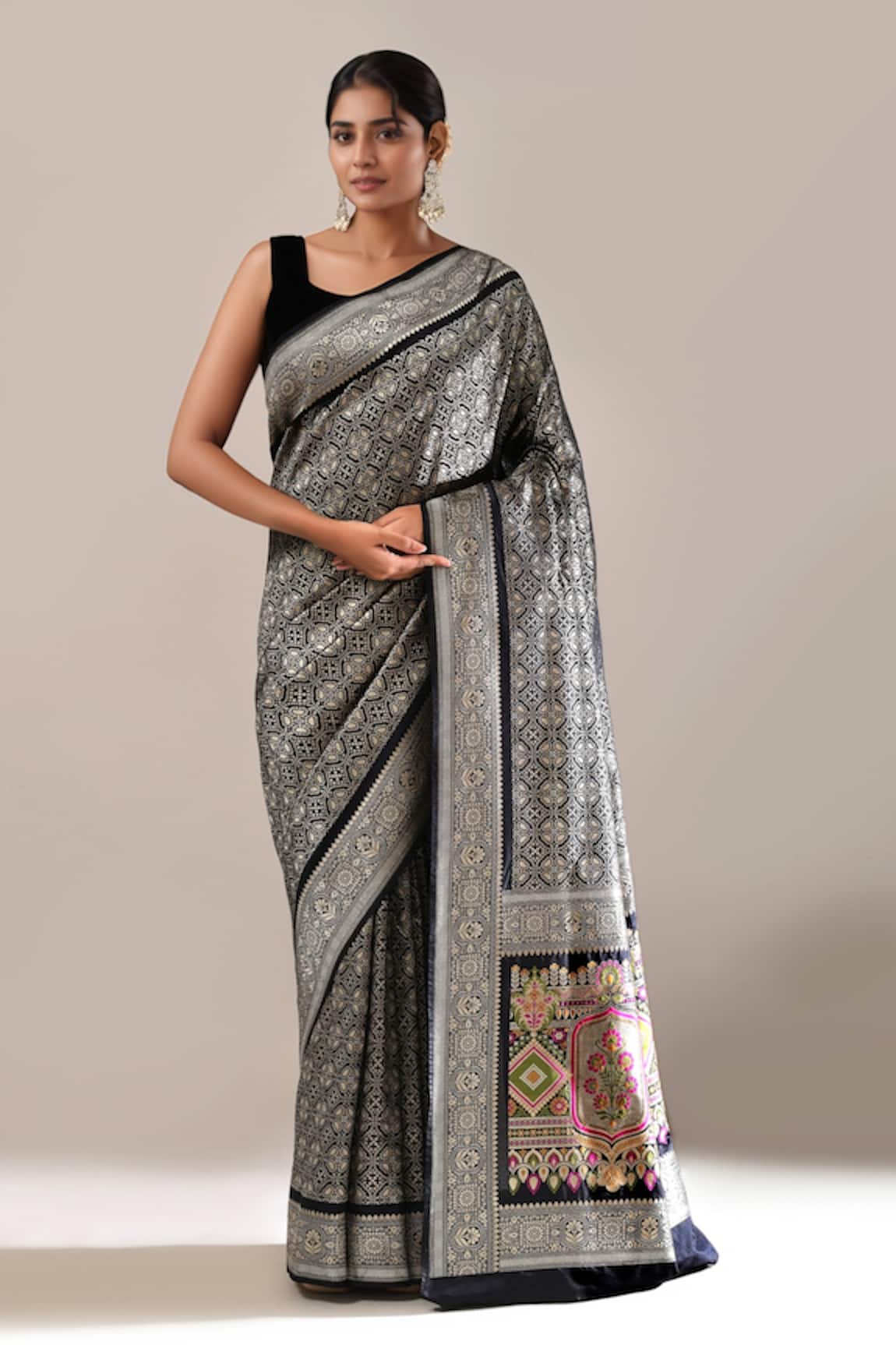 Samyukta Singhania Silk Banarasi Woven Saree With Running Blouse 