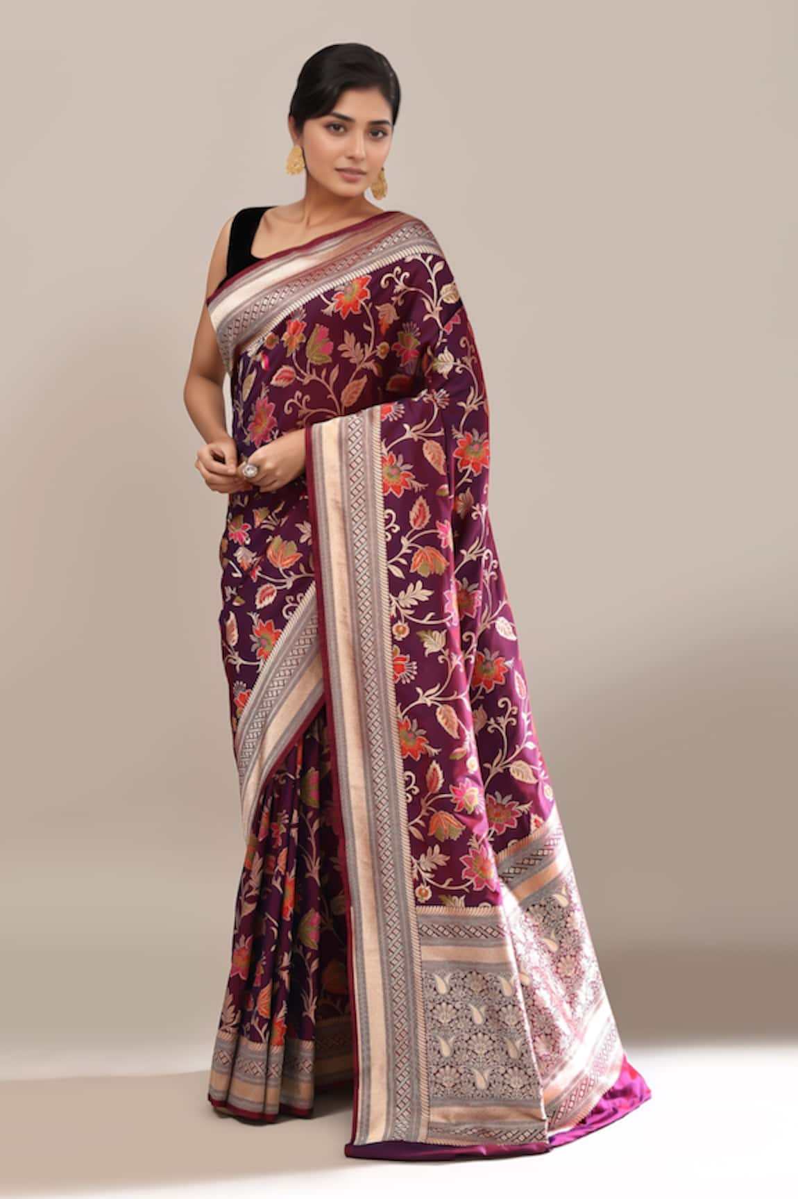 Samyukta Singhania Zari Weave Banarasi Silk Saree With Running Blouse 