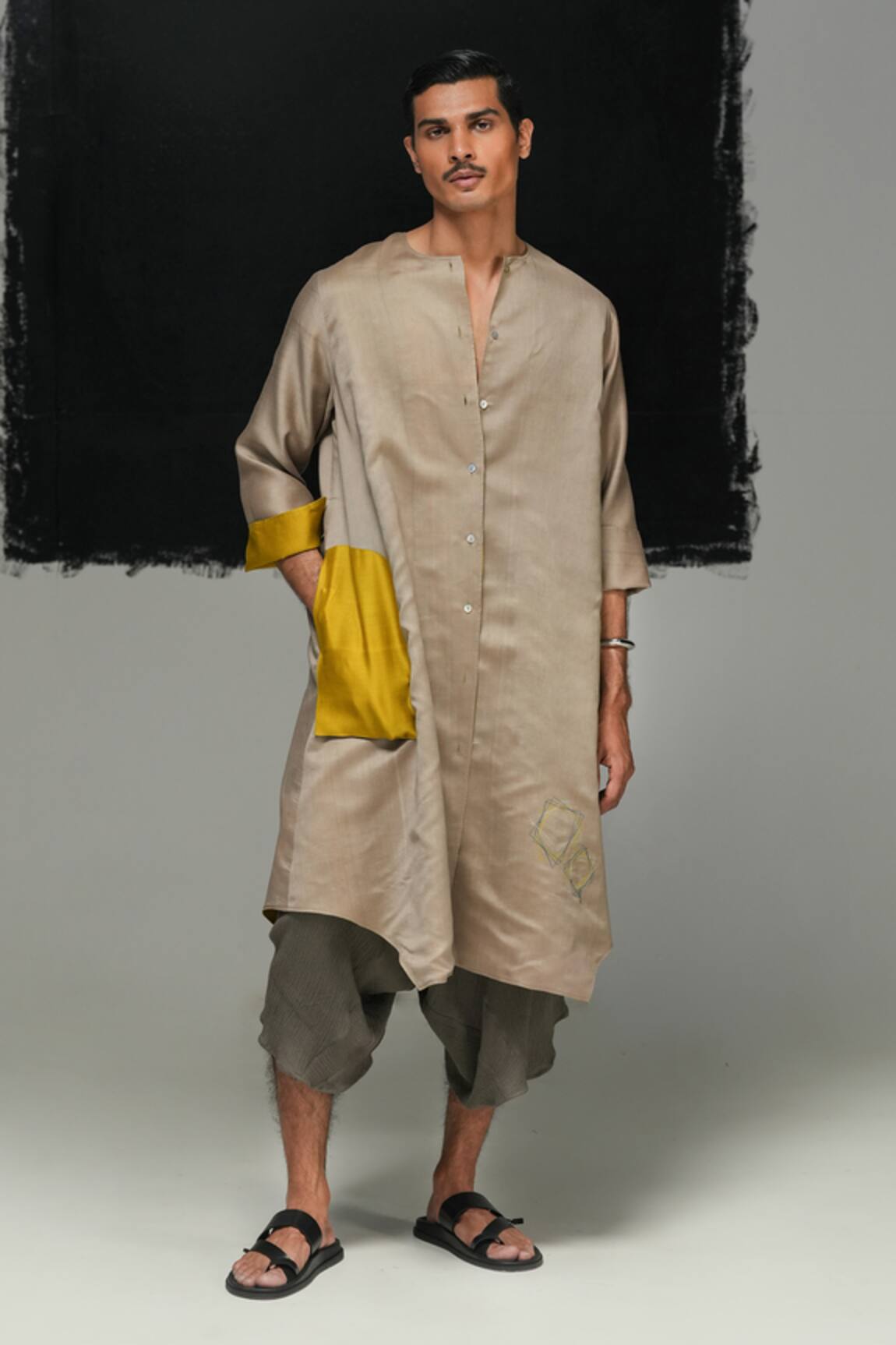 Urvashi Kaur Designer Handwoven Cotton Silk Kurta 