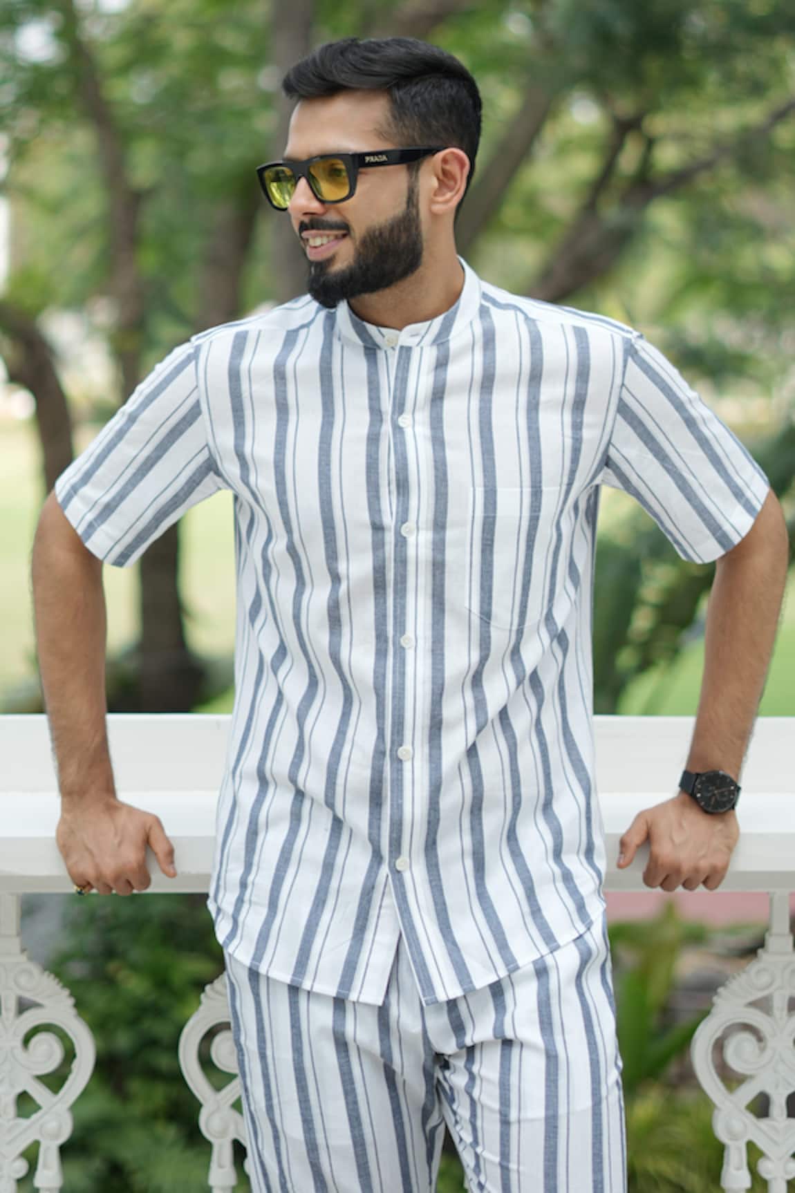 Raas Life Blue Stripe Cotton Shirt 