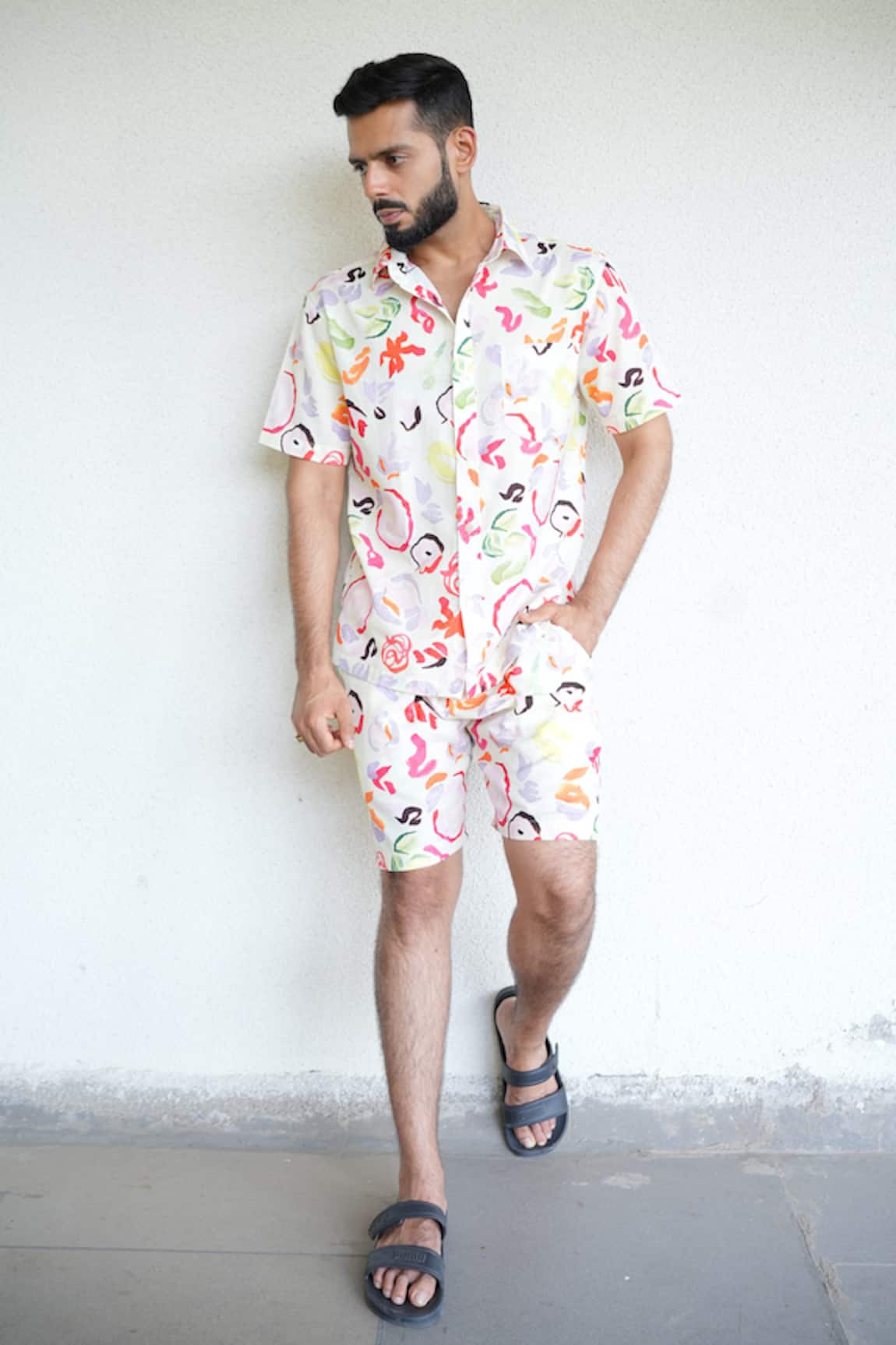 Raas Life Painted Floral Shirt & Shorts Coord Set 