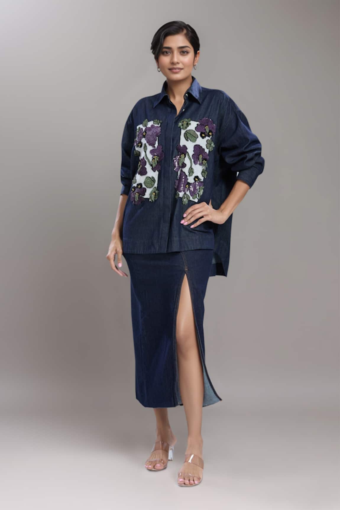 Dhruv Kapoor Denim Double Fresco Shirt 