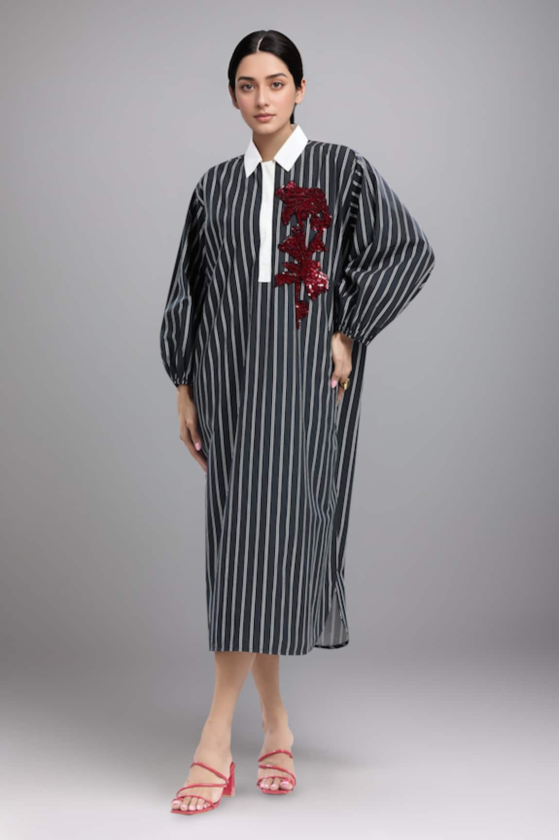 Dhruv Kapoor Multi Striper Stem Shirt Dress 