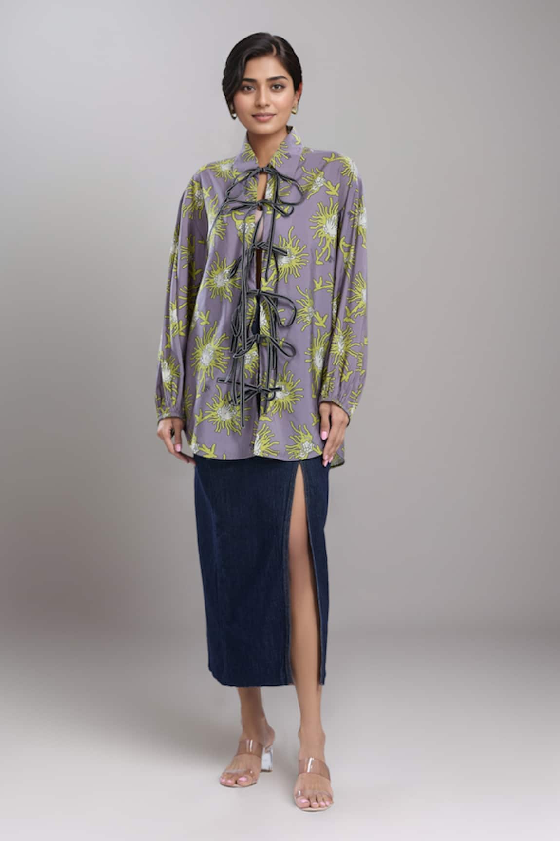 Dhruv Kapoor Multi Luminous Tie-Up Shirt 