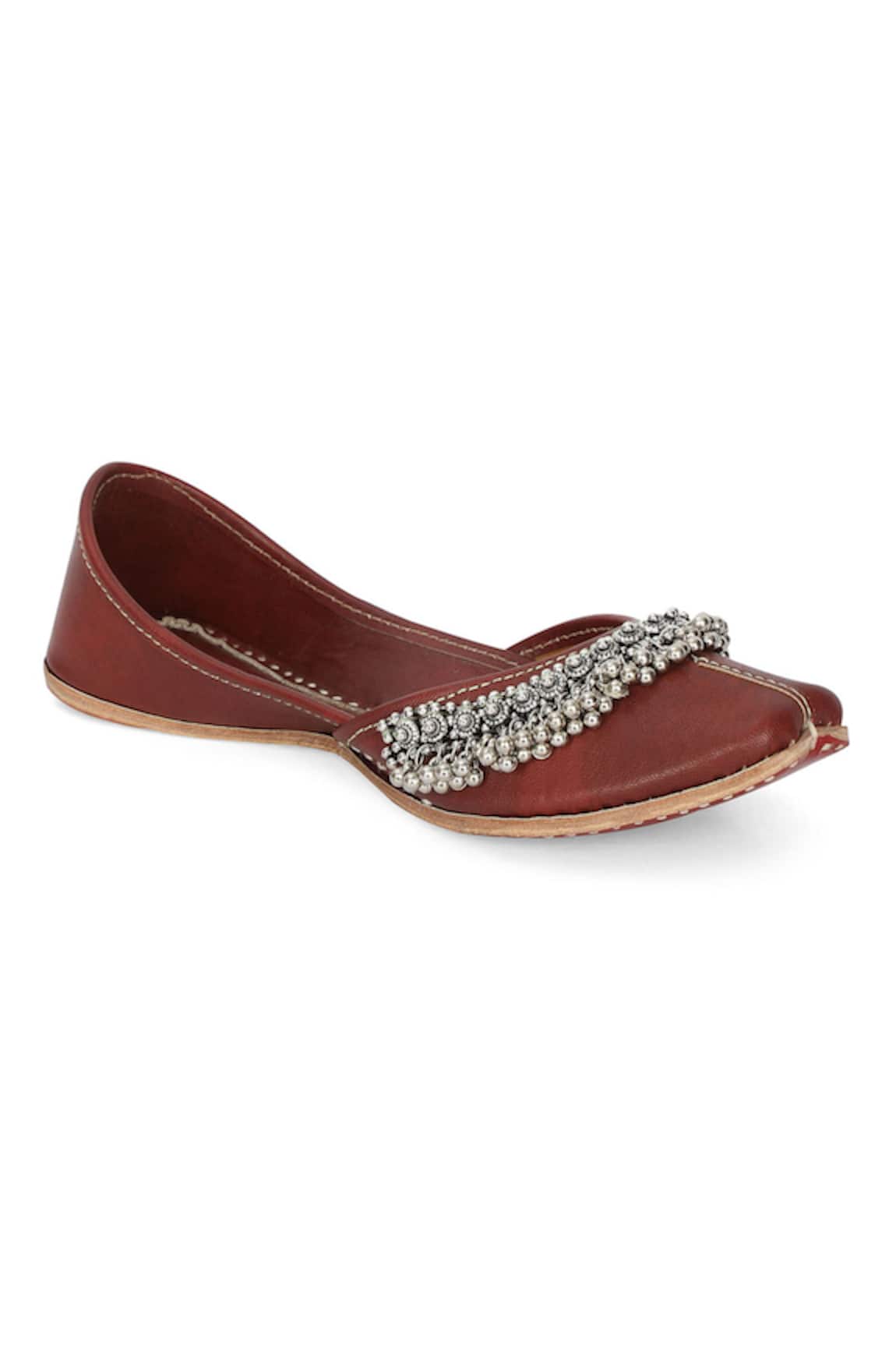 NR By Nidhi Rathi Ghunghroo Embellished Leather Juttis 