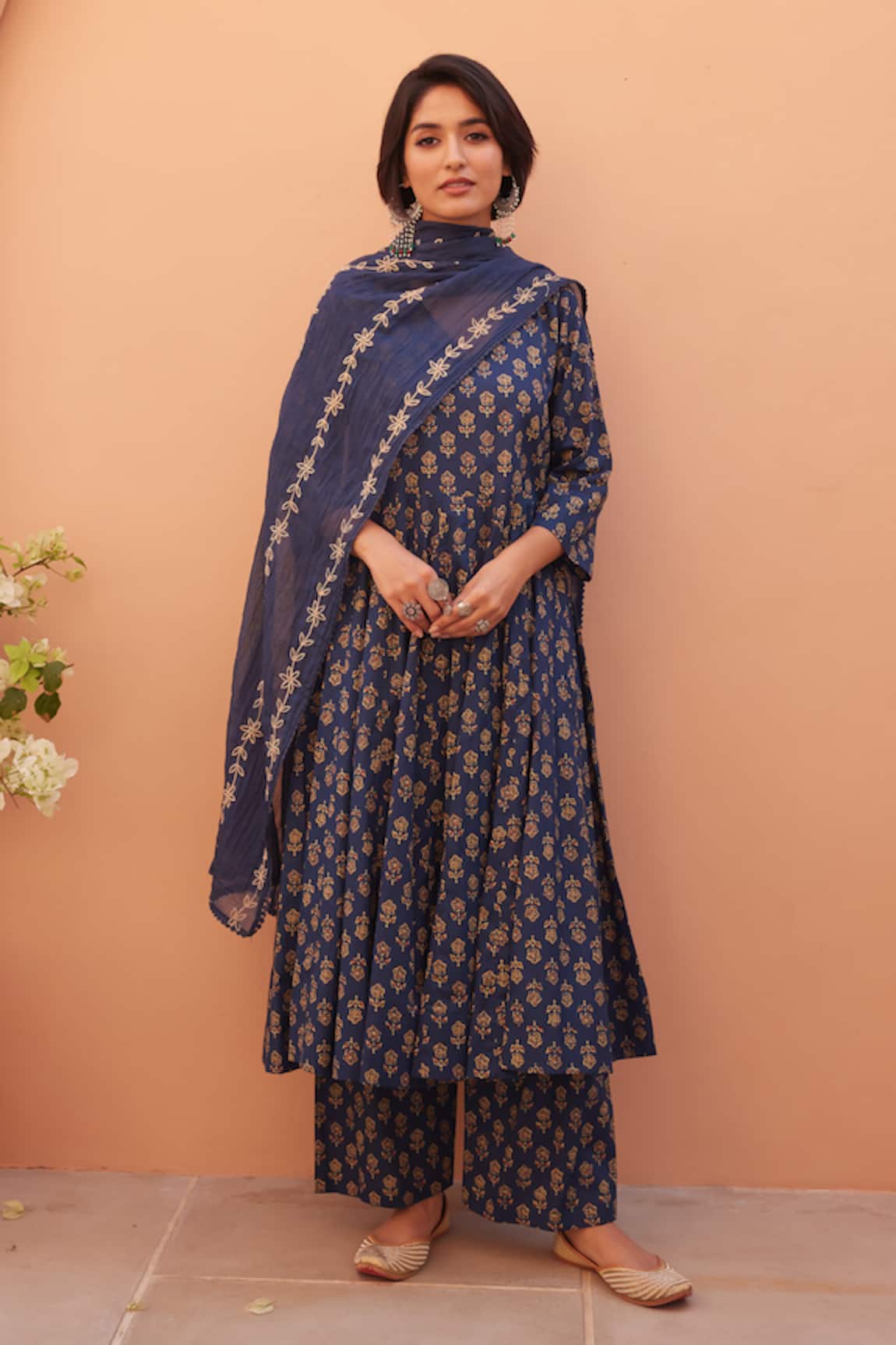 Gulabo Jaipur Blue Cotton Designer Anarkali Set 