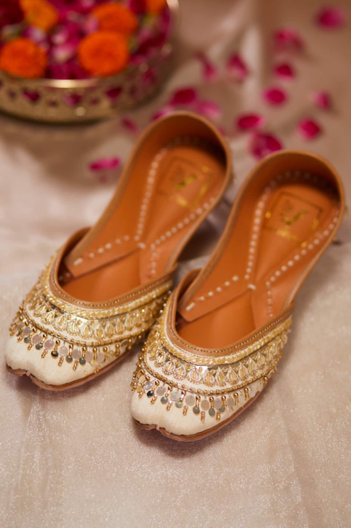 House Of Vian Gold Embellished Designer Juttis 