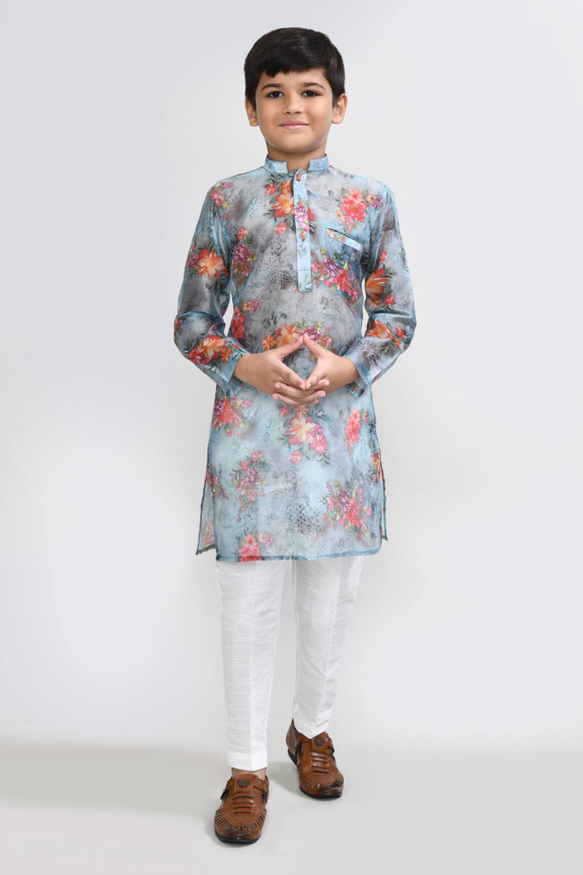 Petite Pomme Sea Green Digital Print Kurta Set 