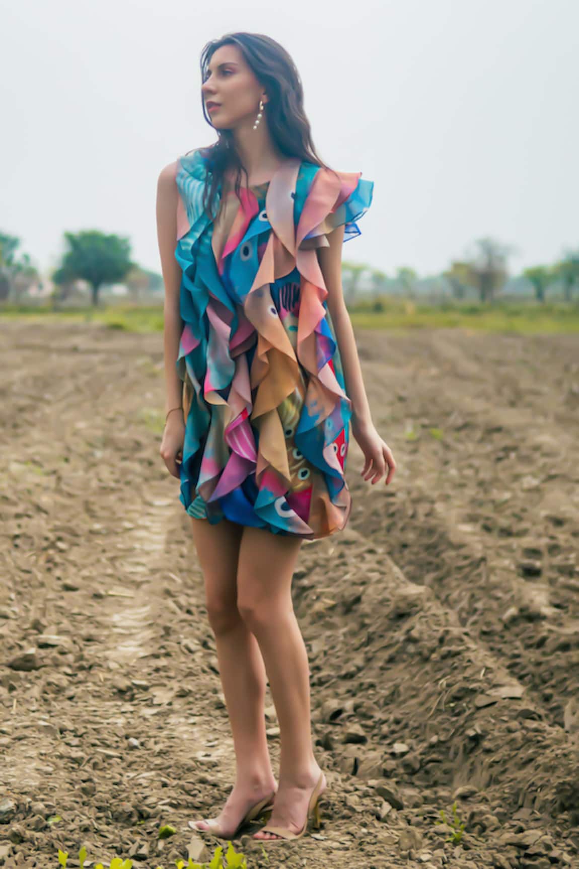 Gazab by Miku Kumar Multi Color Ruffled Designer Dress 