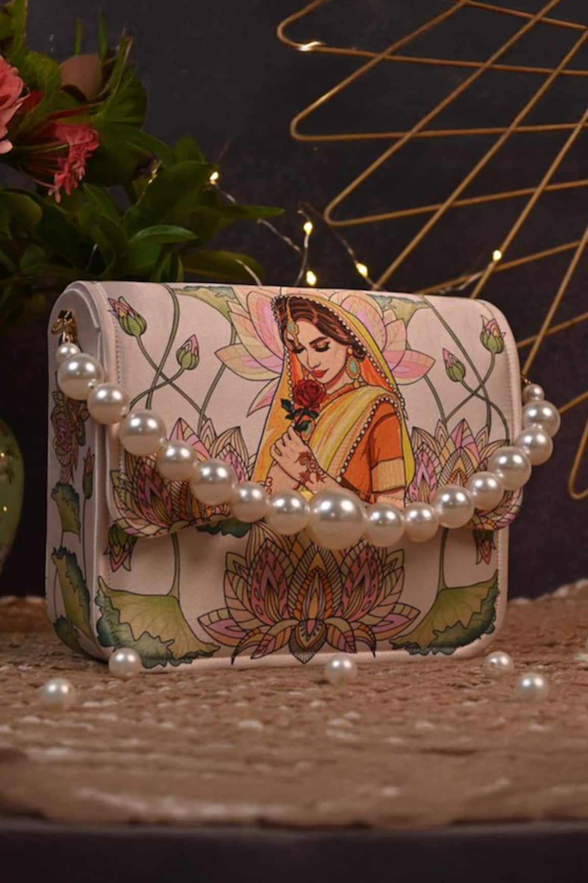 NR By Nidhi Rathi Desi Girl Printed Foldover Clutch