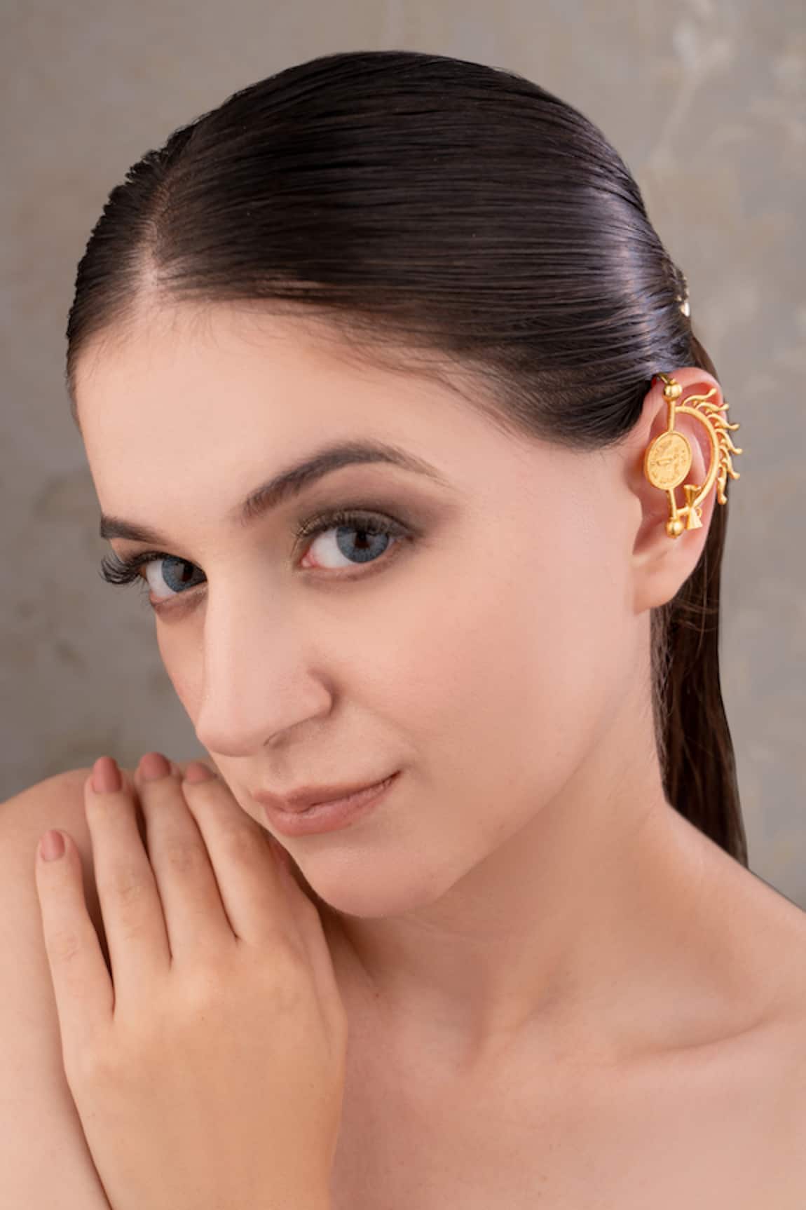 Anana Gold Brass Designer Earcuffs 