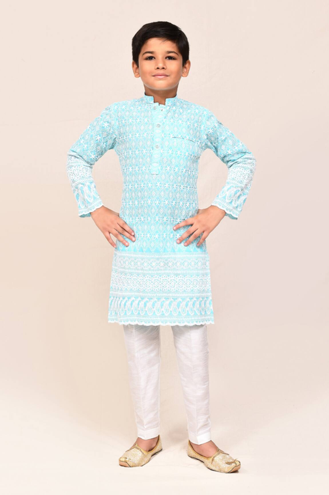 Arihant Rai Sinha Sky Blue Embroidered Kurta & Pant Set 