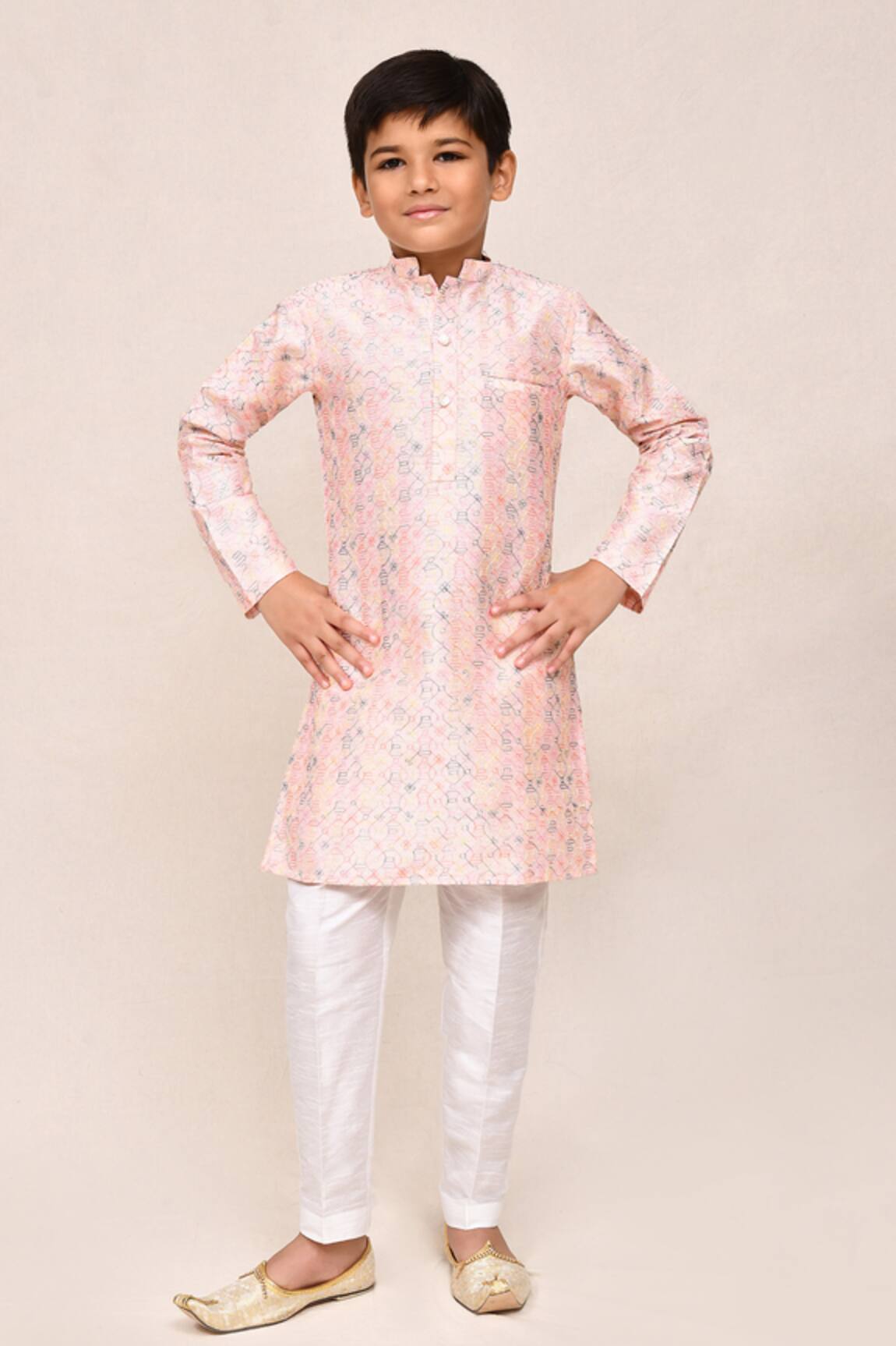 Arihant Rai Sinha Baby Pink Thread Work Kurta & Pant Set 