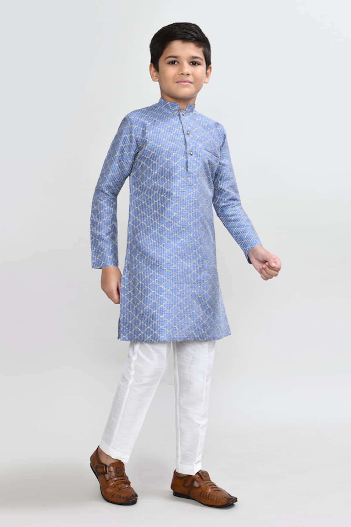 Arihant Rai Sinha Blue Zari Work Kurta & Pant Set 