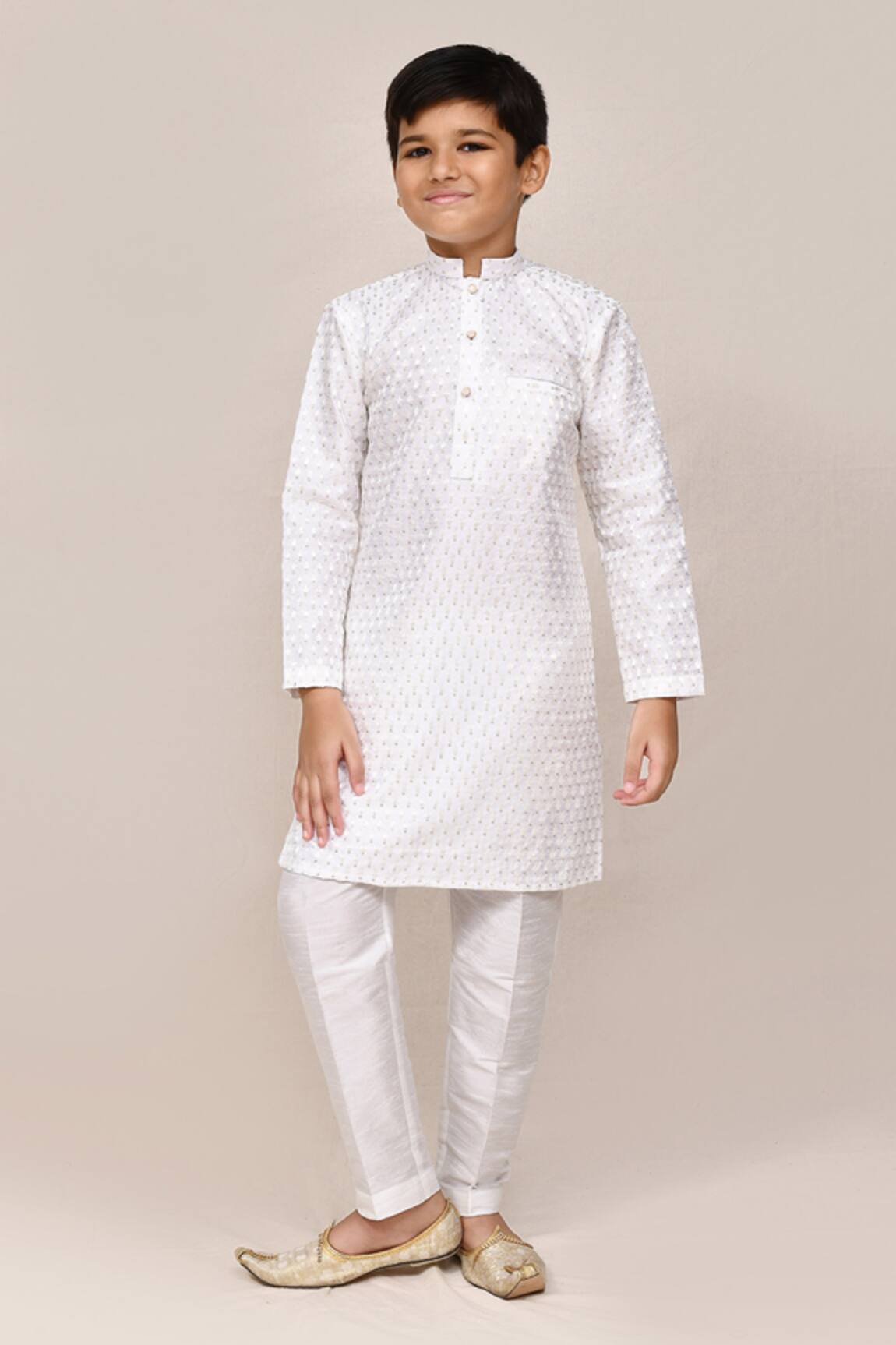 Arihant Rai Sinha White Art Silk Kurta & Pant Set 