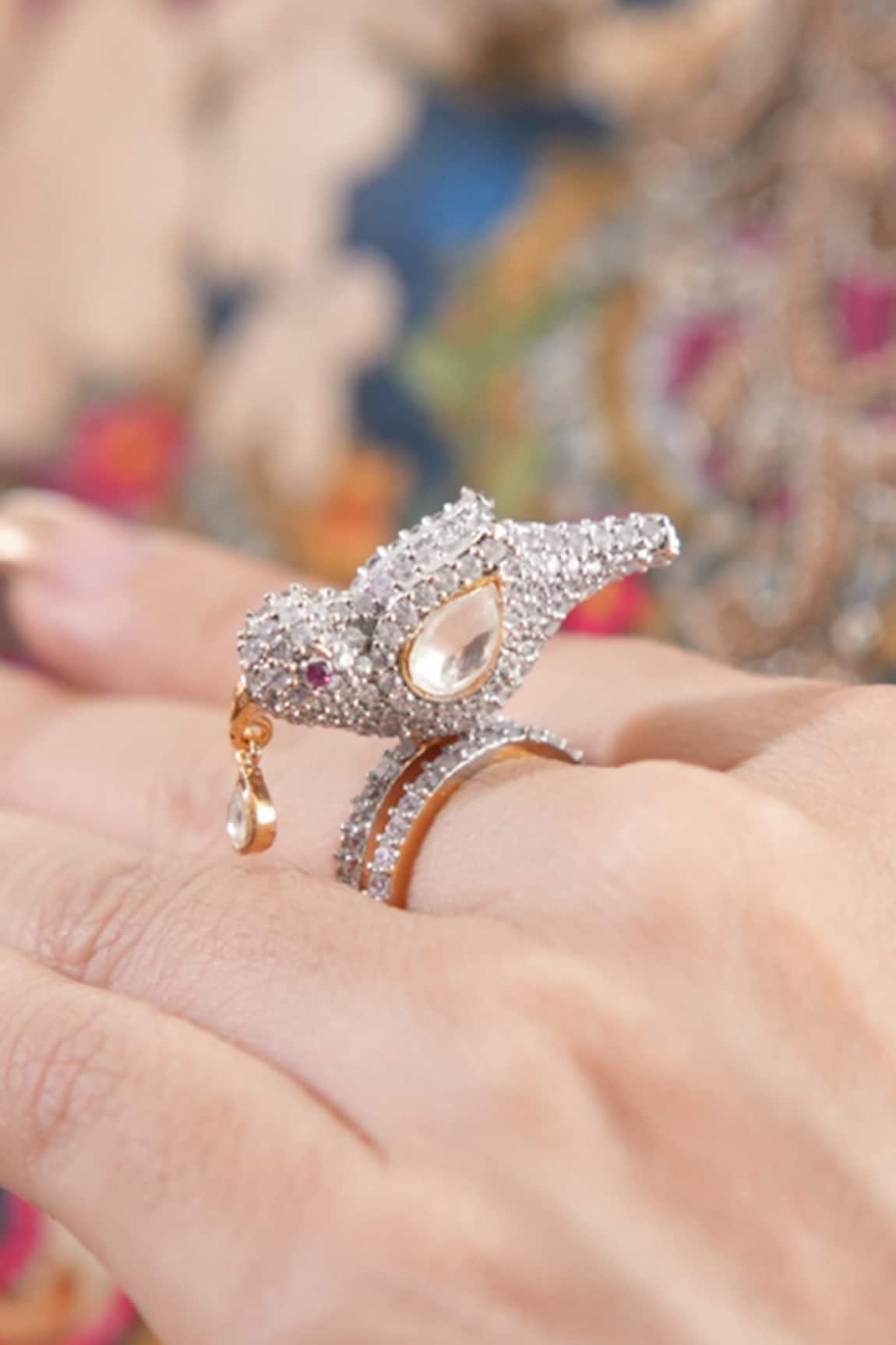 Vasundhara Sharanya Bird Design Ring 
