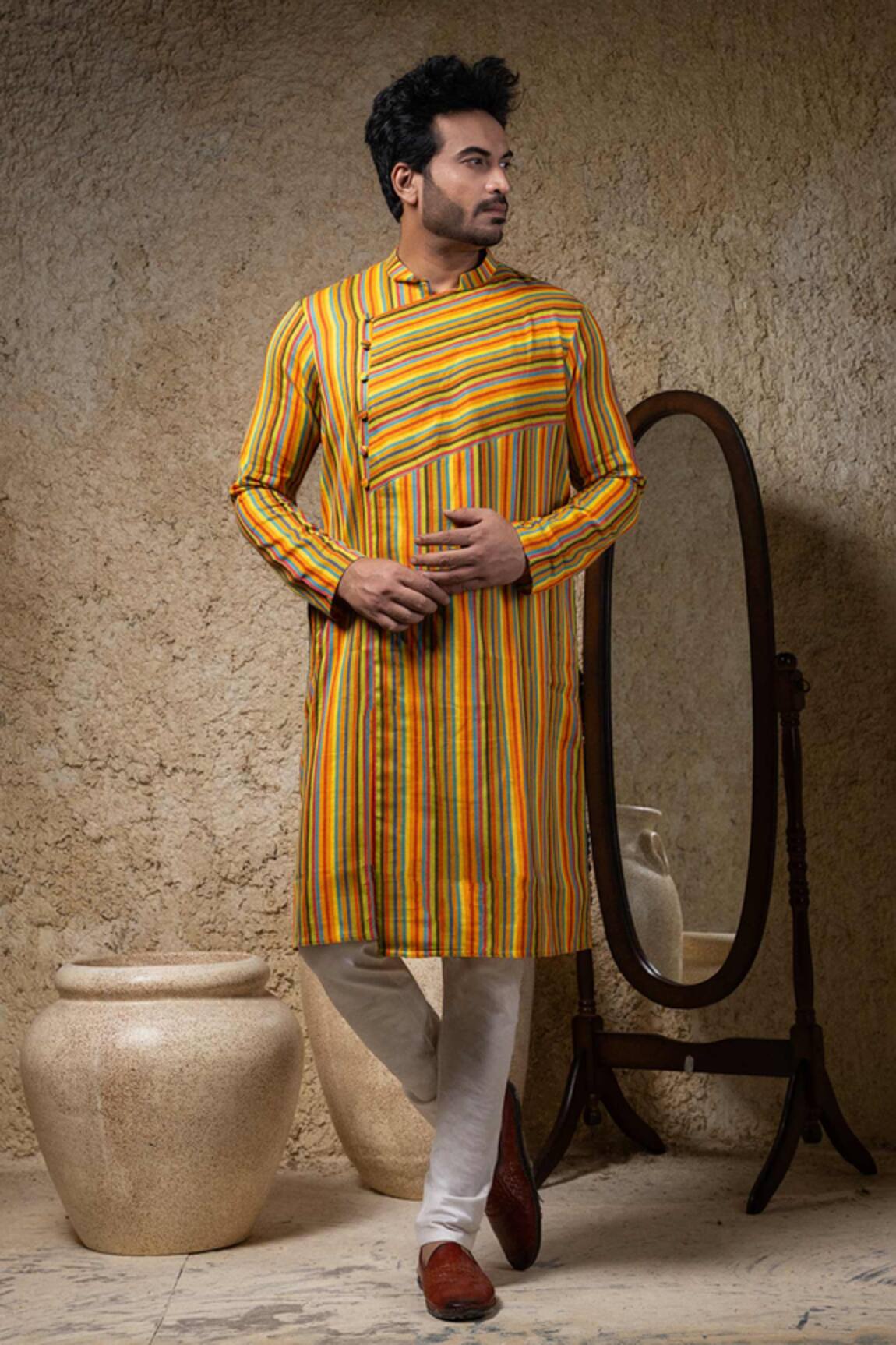 Priyanka Haralalka Designer Mustard Multicolour Kurta Set