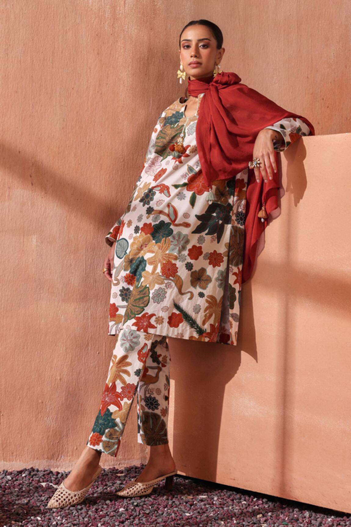 Seema Nanda Floral Print Sharvani Kurta Set