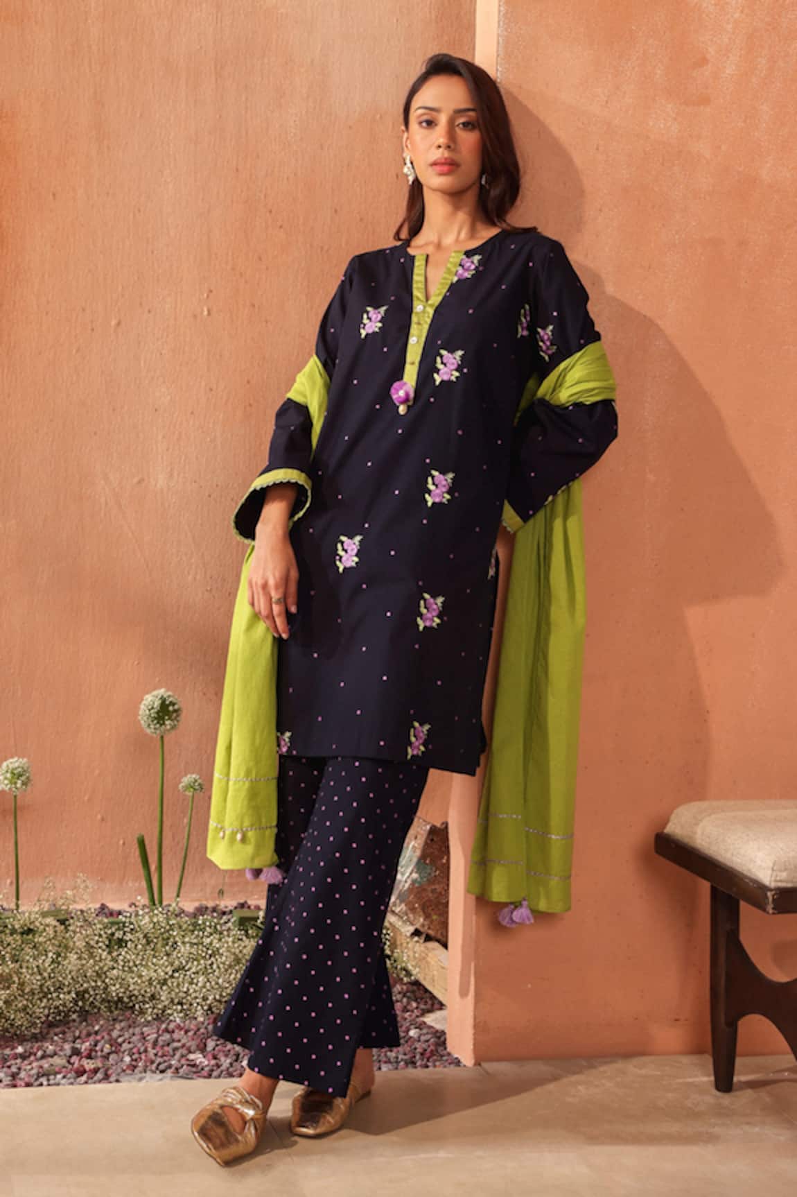 Seema Nanda Midnight Blue Kashish Kurta Set