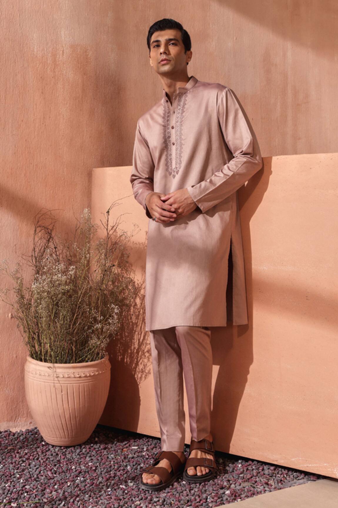 Seema Nanda Light Brown Giza Cotton Kurta Set