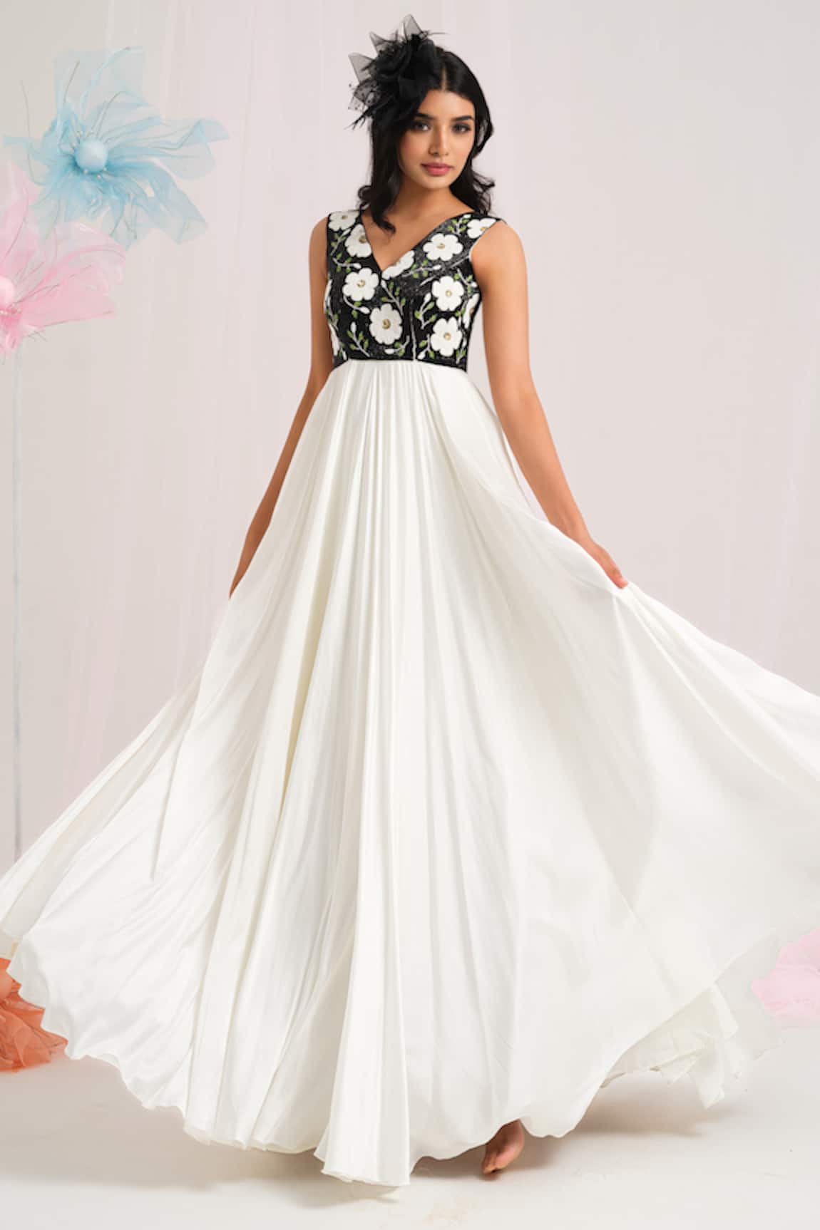 House Of Akshata Chic Floral Elegance Gown 