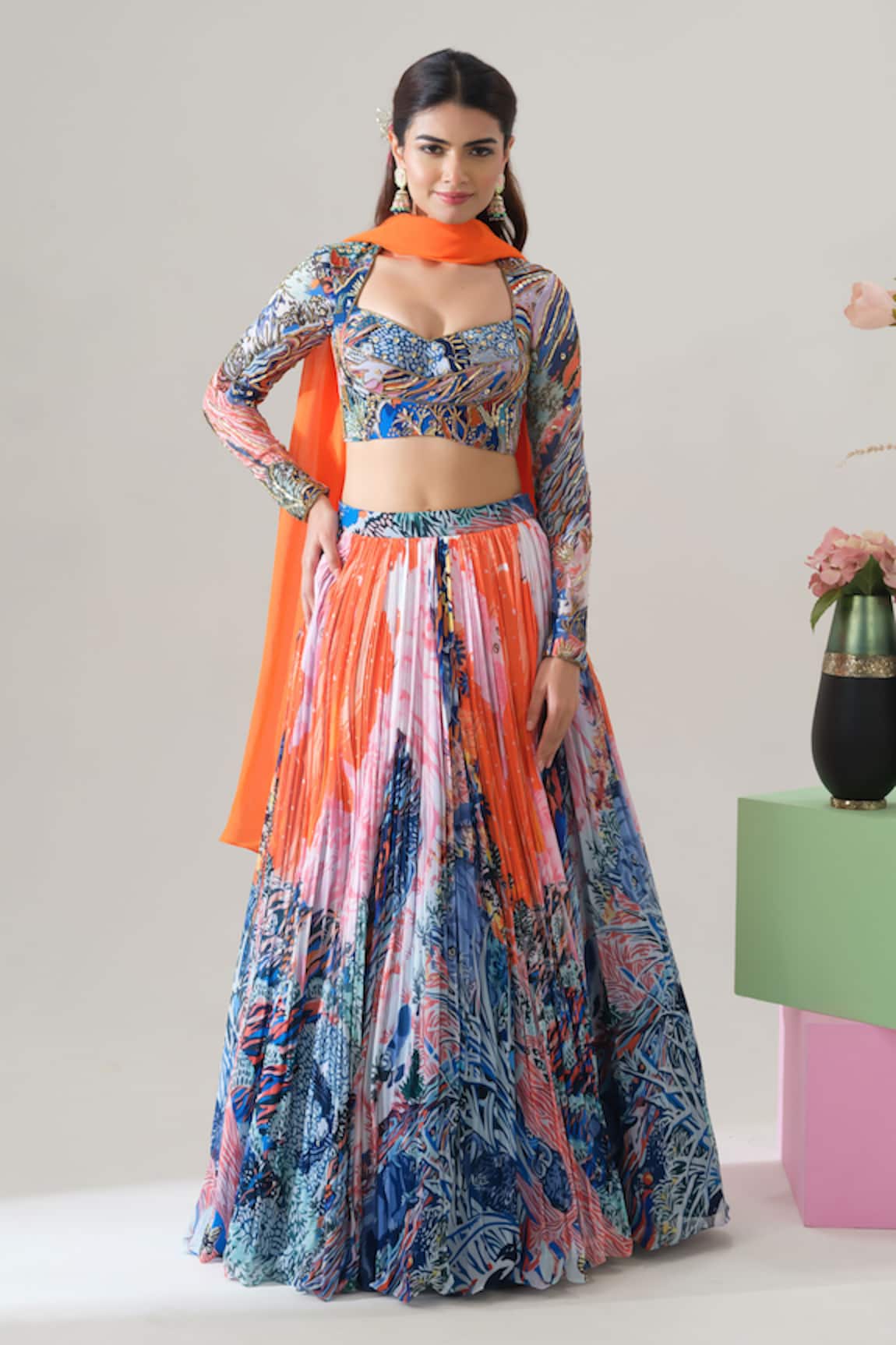 House Of Akshata Sunset Bloom Lehenga Set 