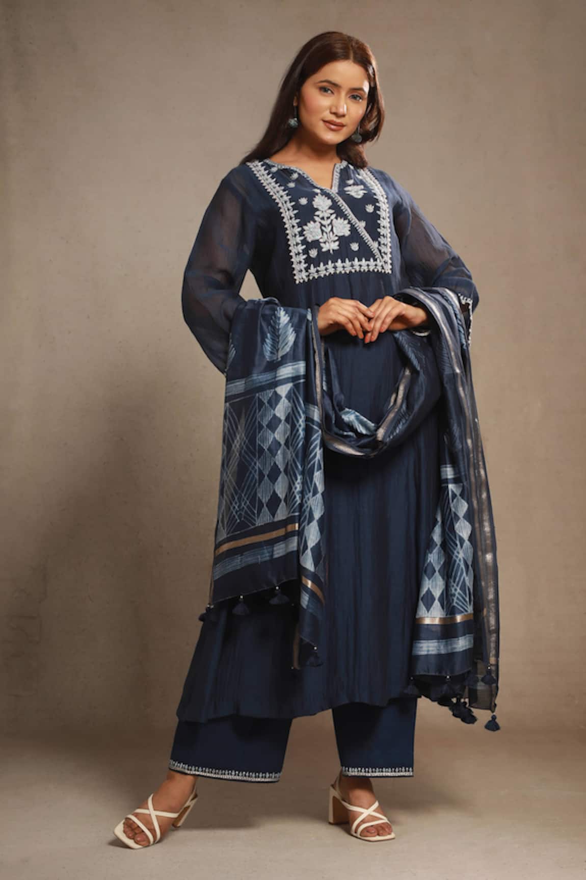 Sonali Methi Royal Blue Hand Embroidered Kurta Set 