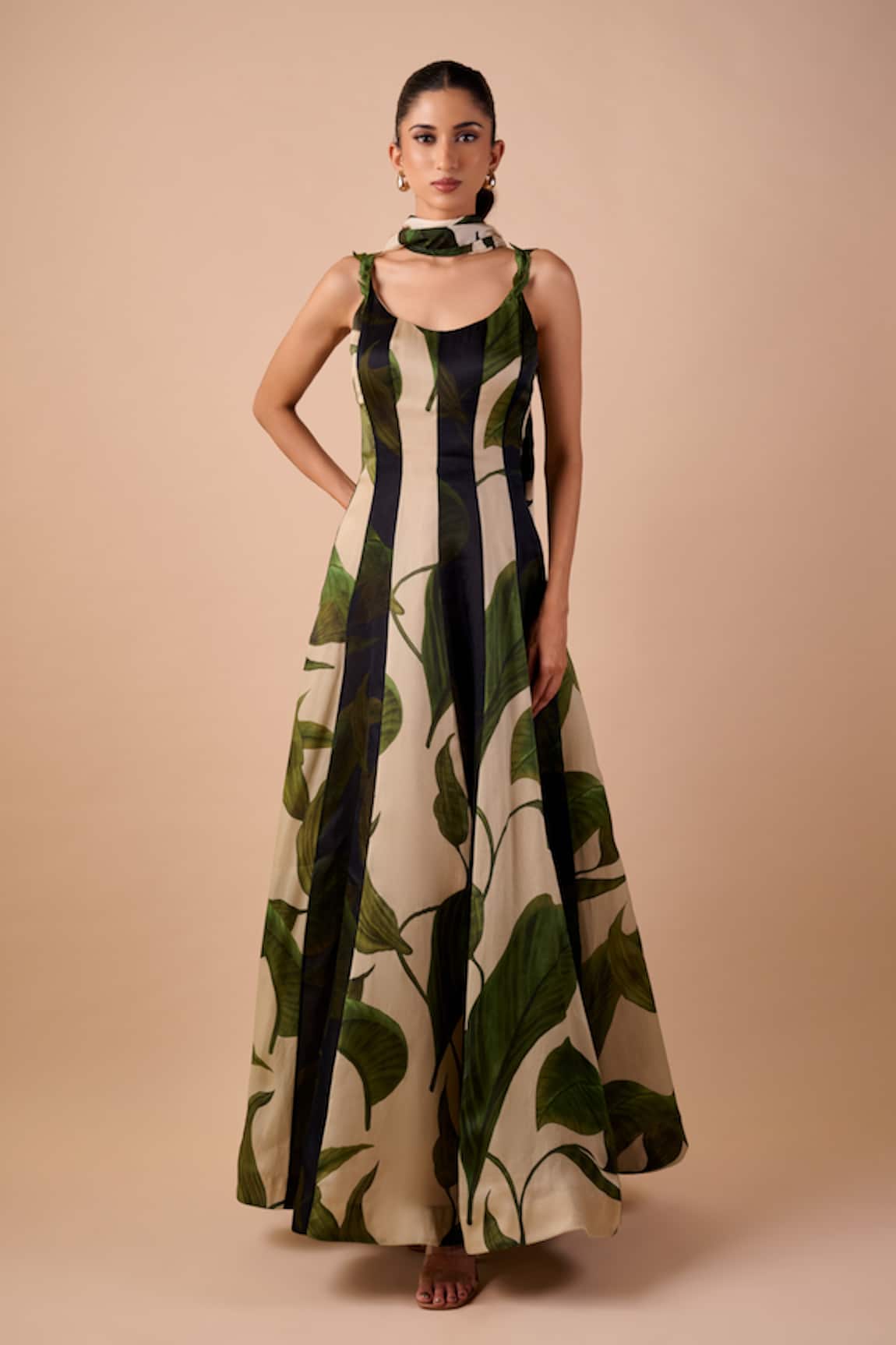 Shriya Som Multi Leaf Print Dress 