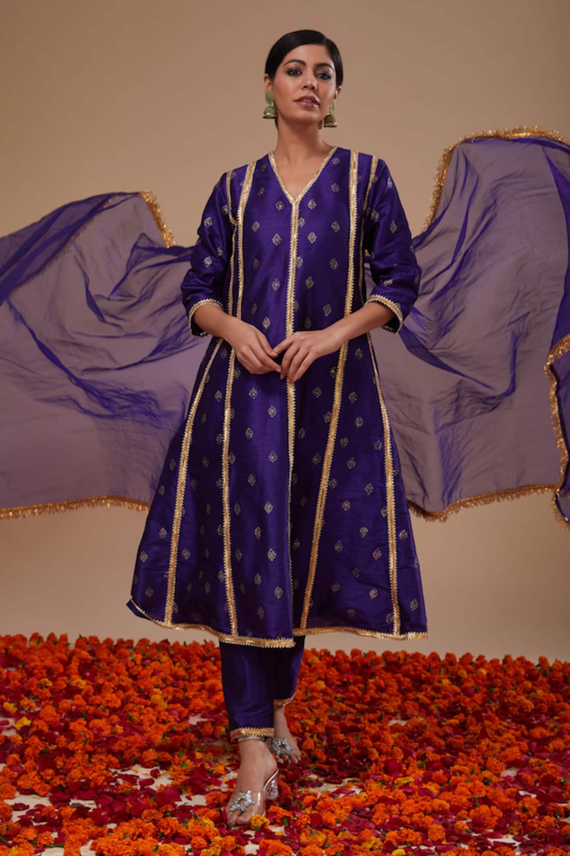 Preeti S Kapoor Midnight Blue Anarkali Set 