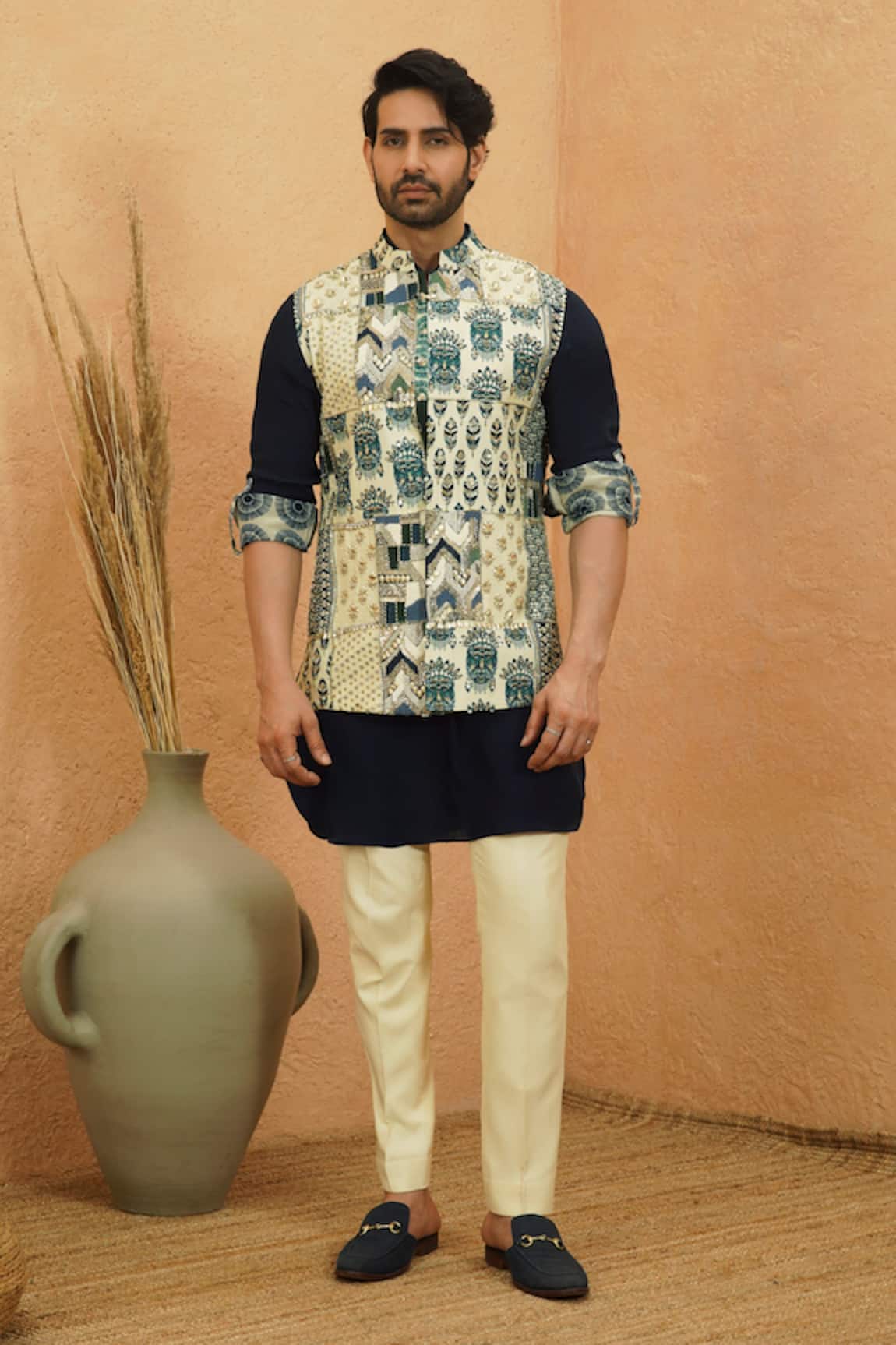 Sva By Sonam & Paras Modi Multi Embellished Bundi 