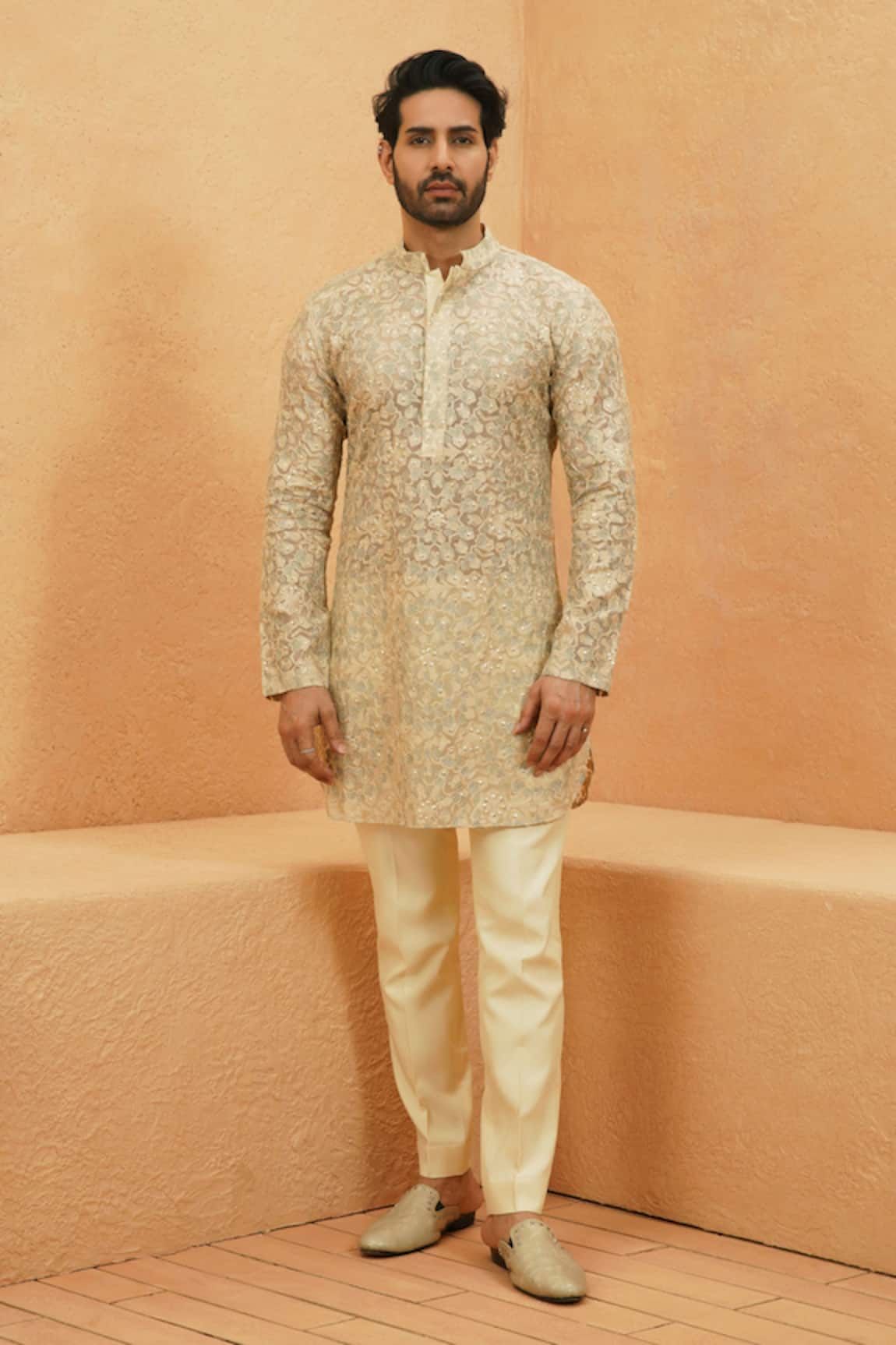 Sva By Sonam & Paras Modi Embellished Ivory Kurta Set 