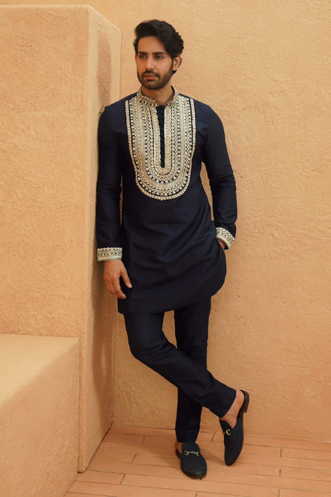 Sva By Sonam & Paras Modi Midnight Blue Kurta Set 