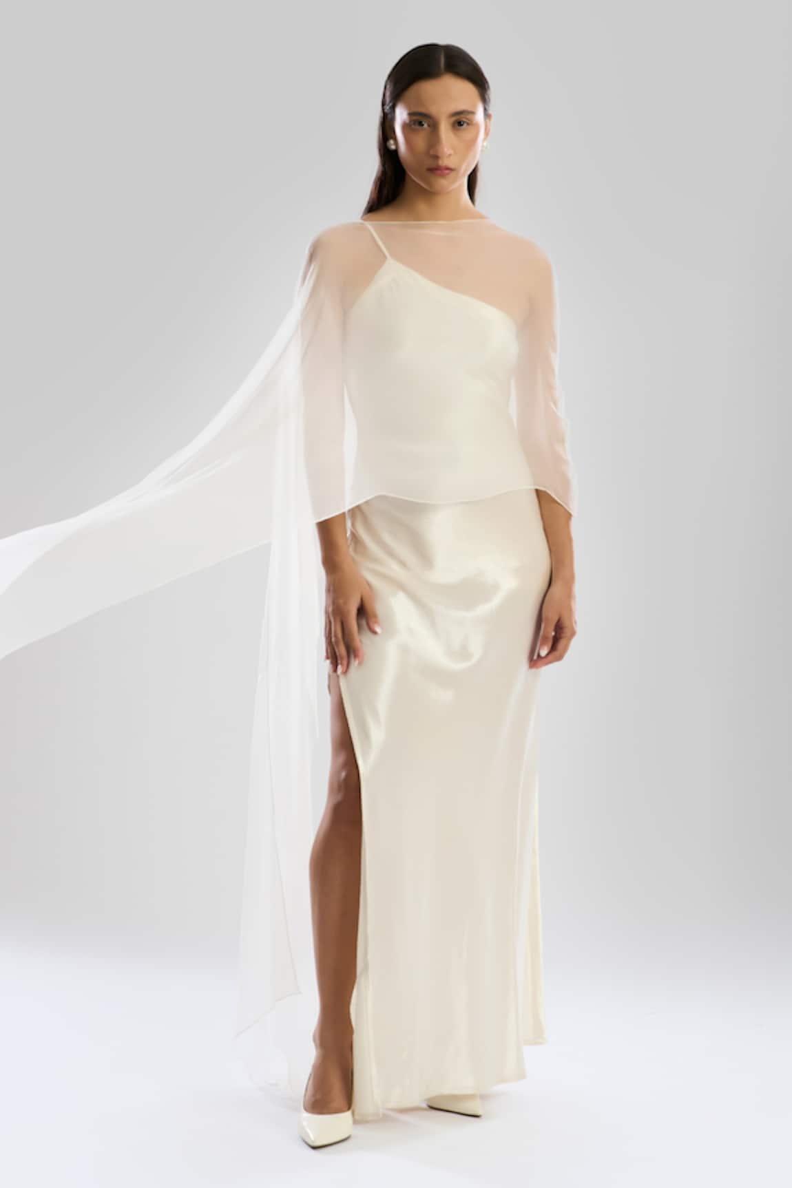 Aroka Ivory Aura Gown With Cape 