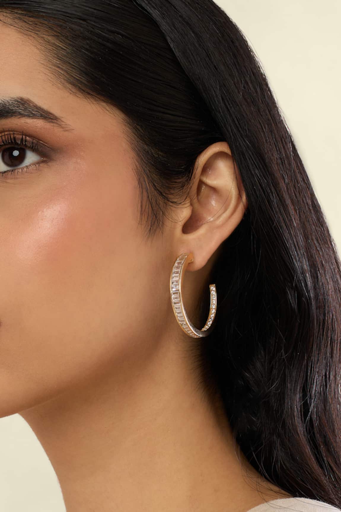 Isharya Divine Radiance Gold Plated Hoop Earrings 