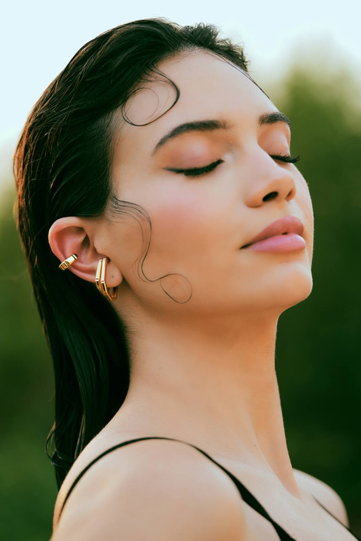 Varnika Arora Ellipse Gold Earrings 