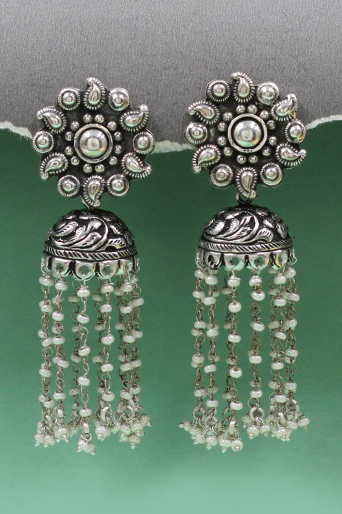 Sangeeta Boochra Designer Silver Handcrafted Earrings