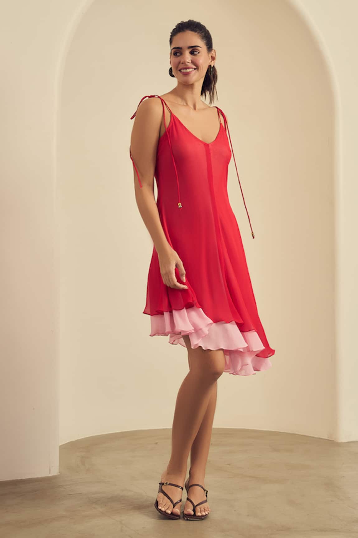Label Frow Cherry Asymmetrical Dress 