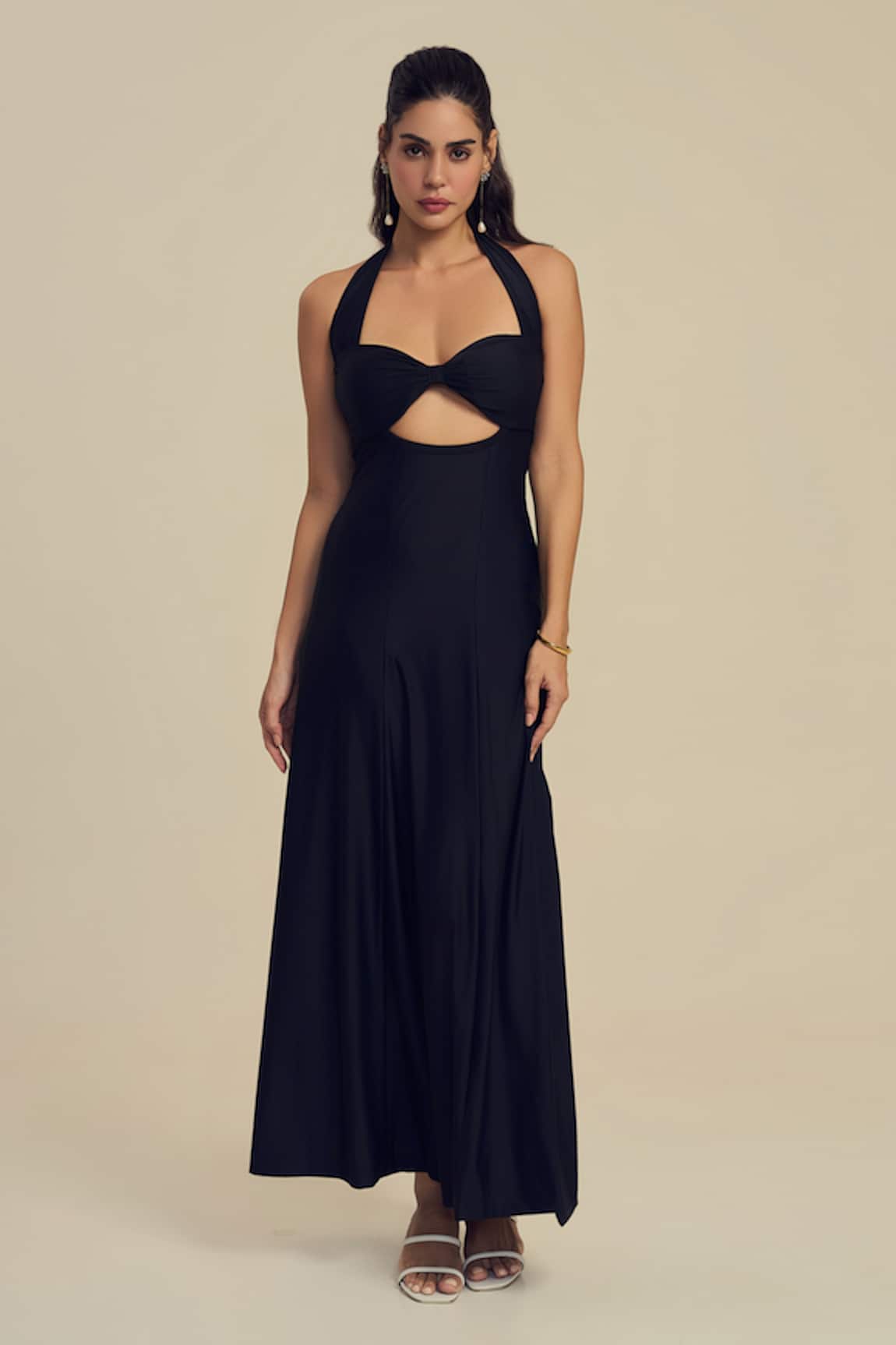 Label Frow Black Halter Neck Raven Dress 