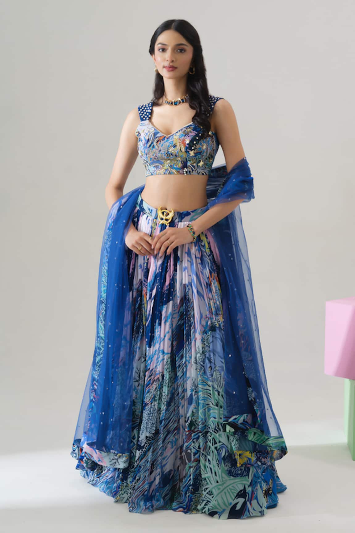 House Of Akshata Midnight Tropics Lehenga Set 
