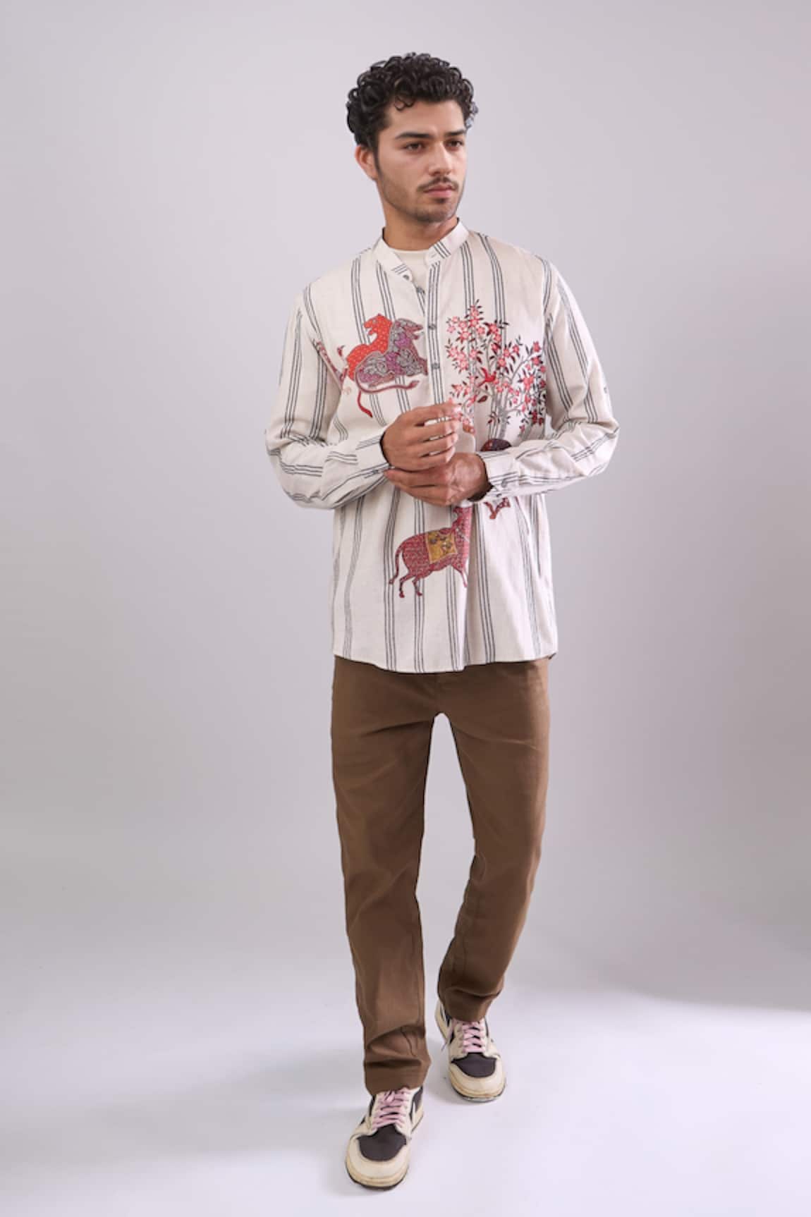 Arihant Rai Sinha Beige Digital Printed Short Kurta 