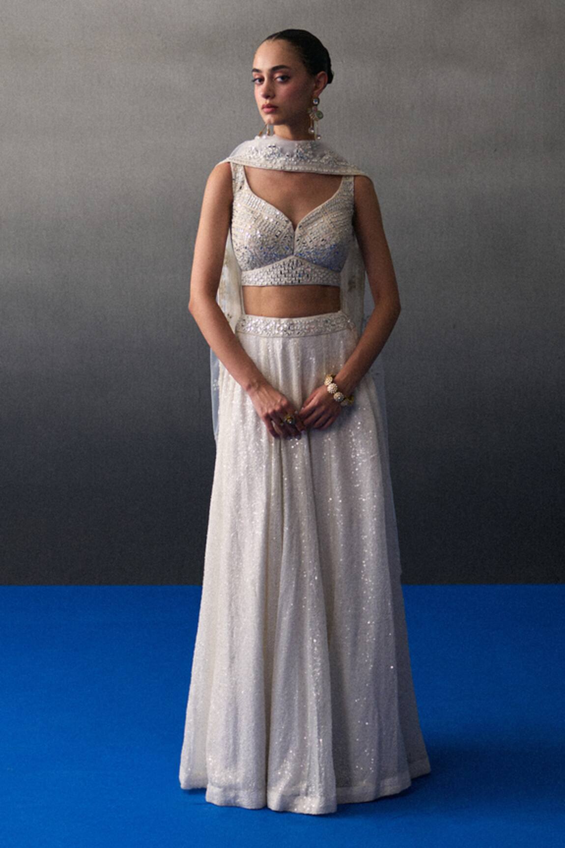 Angad Singh White Festive Lehenga Set 