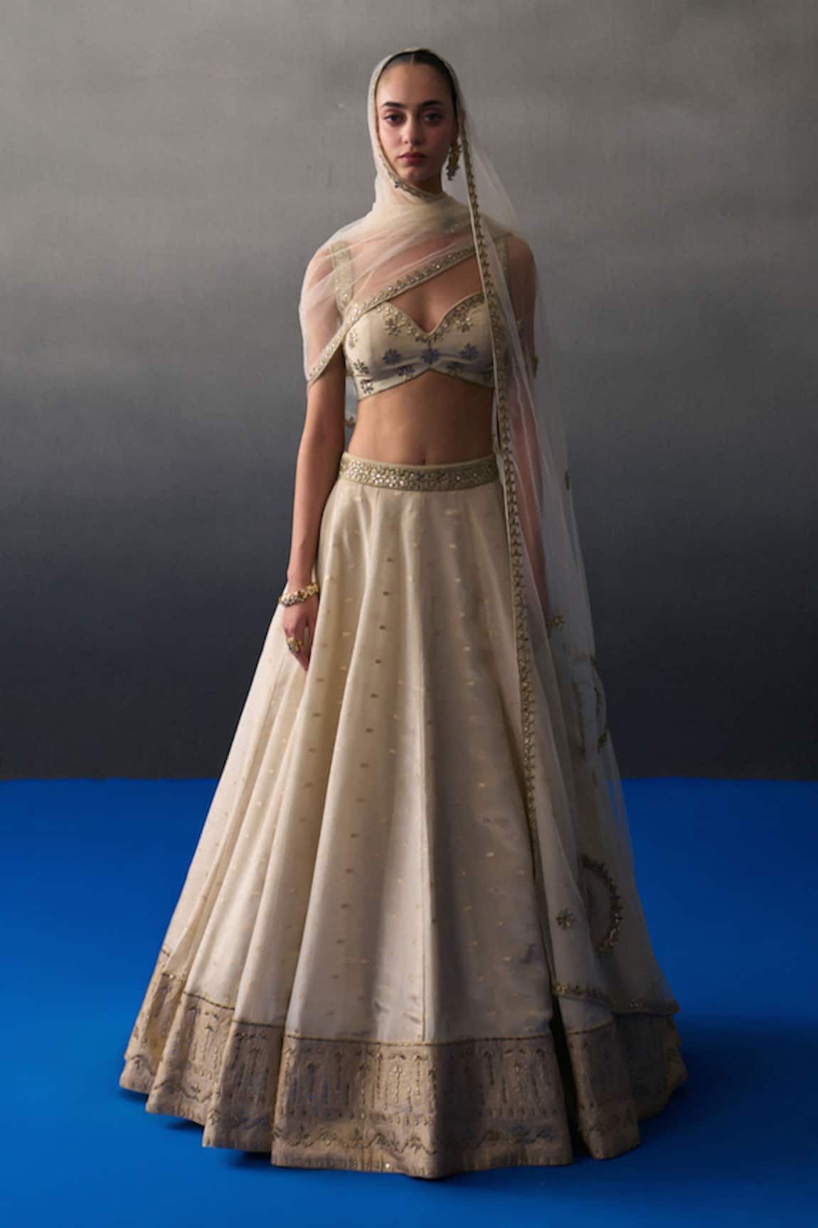 Angad Singh Gold Banarasi Festive Lehenga Set 